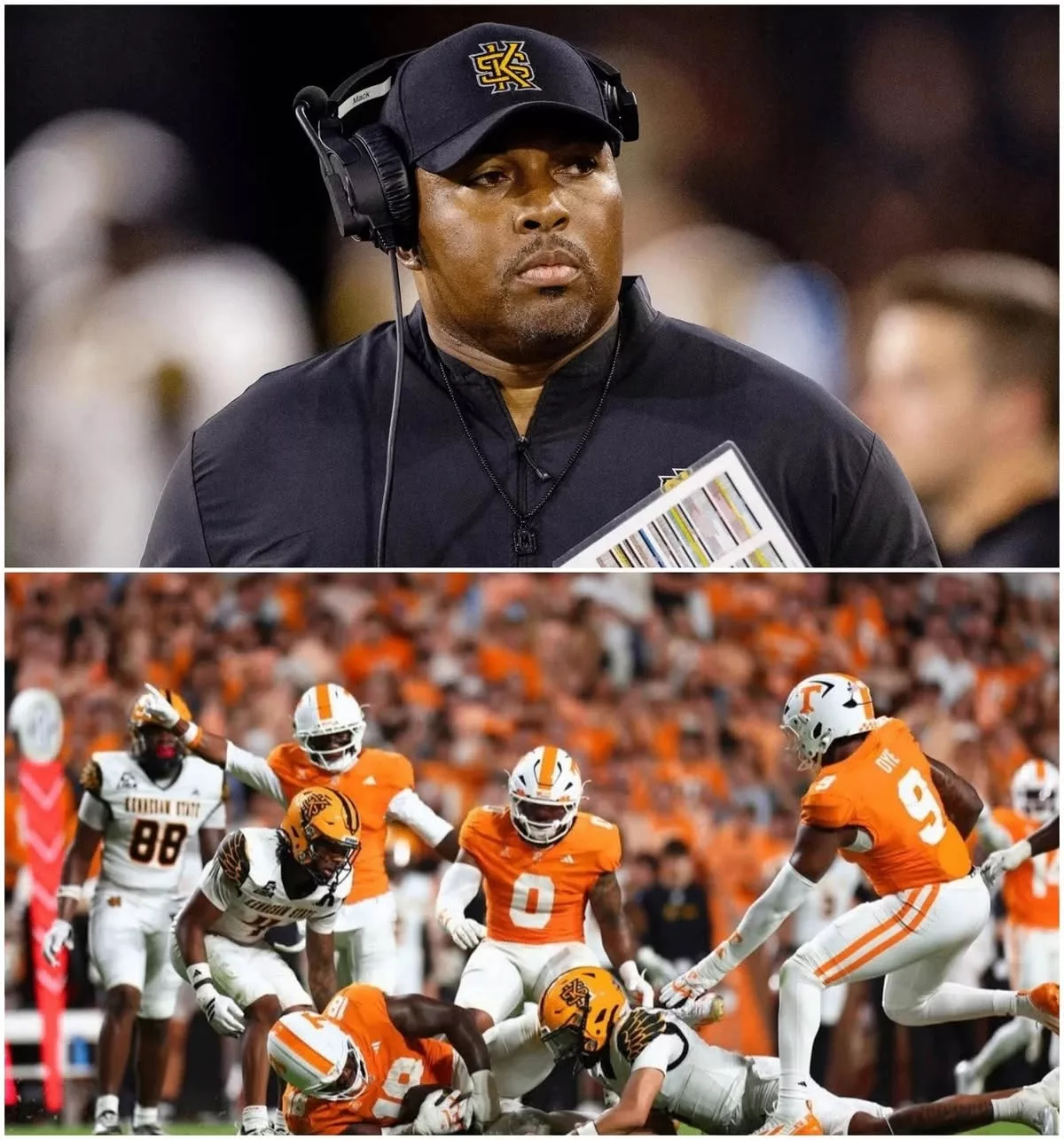 Cover Image for BREAKING NEWS: Kennesaw State Owls head coach Jerry Mack’s postgame gesture toward the Tennessee Volunteers players following his team’s heartbreaking 9–42 loss has gone viral on social media [VIDEO]