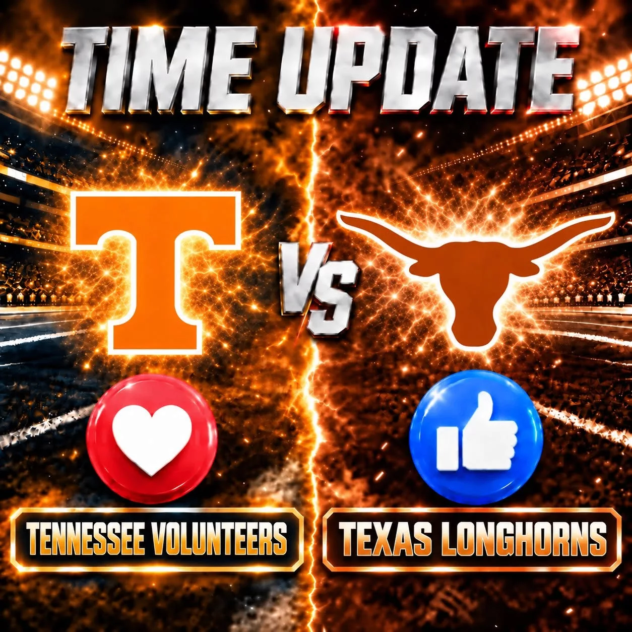 Cover Image for NEW STARTING TIME CONFIRMED: The highly anticipated college football showdown between the Tennessee Volunteers and the Texas Longhorns now has its complete game time, TV channel, streaming options, and broadcast details confirmed. 🏈⏰🔥