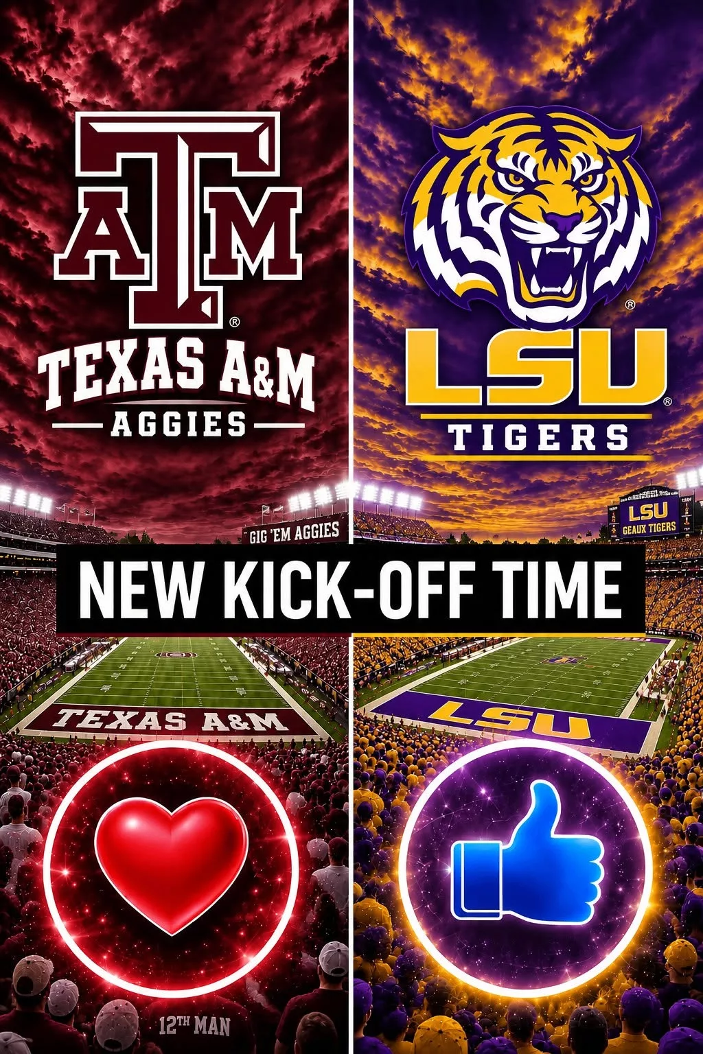 🔥 “CANCEL YOUR SATURDAY PLANS!” — College Football Just Dropped a Major Schedule Bomb: Texas A&M Aggies vs. LSU Tigers Set for a Must-See SEC Primetime Showdown That Could Shake the Entire Season