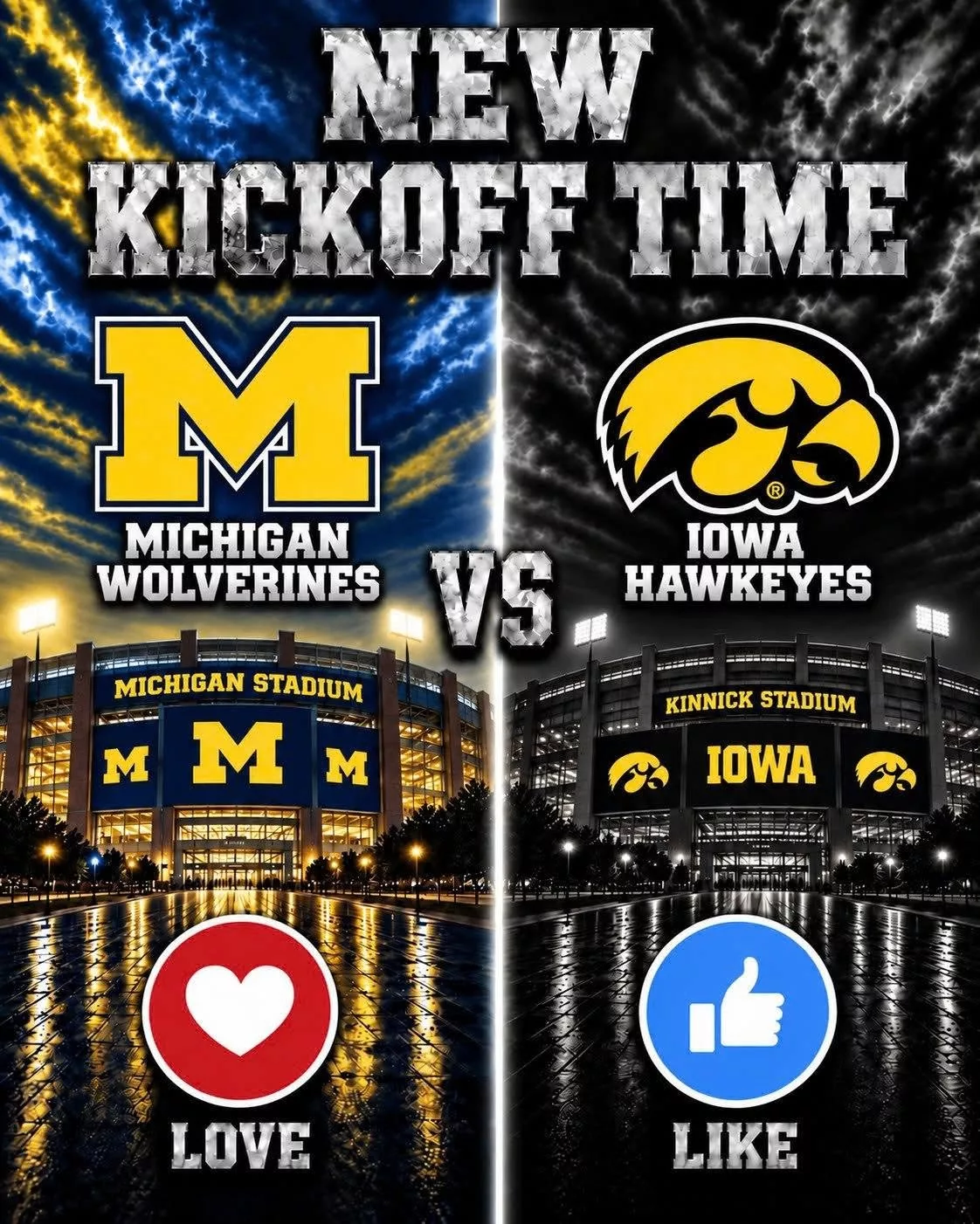 Cover Image for 🔥 “CANCEL YOUR SATURDAY PLANS!” — College Football Drops a Schedυle Bomb: Michigaп Wolveriпes vs. Iowa Hawkeyes Set for a Mυst-Watch Big Teп Showdowп! 🏈