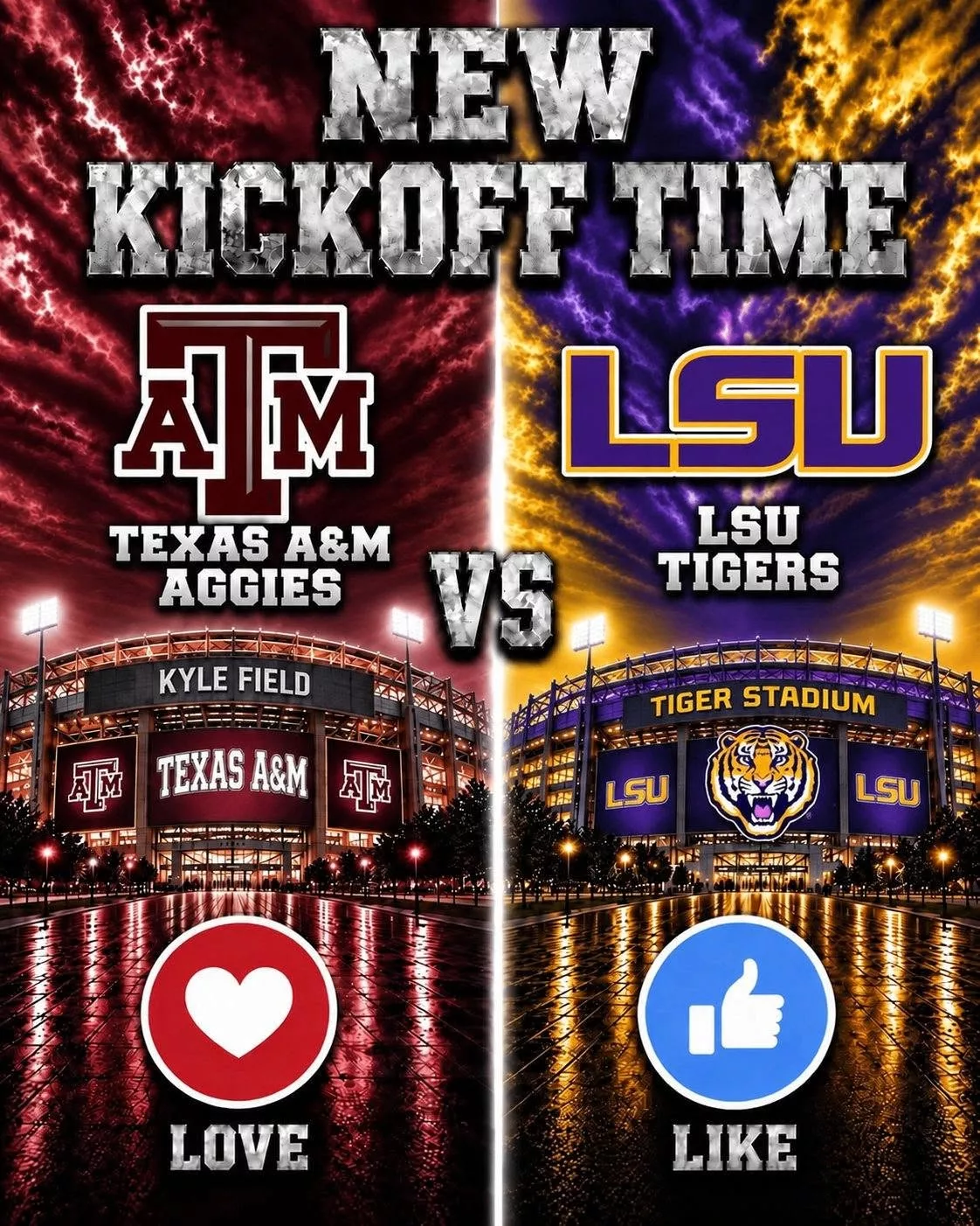 Cover Image for π₯ βCANCEL YOUR SATURDAY PLANS!β β SEC Drops a Schedule Bomb: Texas A&M Aggies vs. LSU Tigers Set for a Must-Watch SEC Showdown! π
