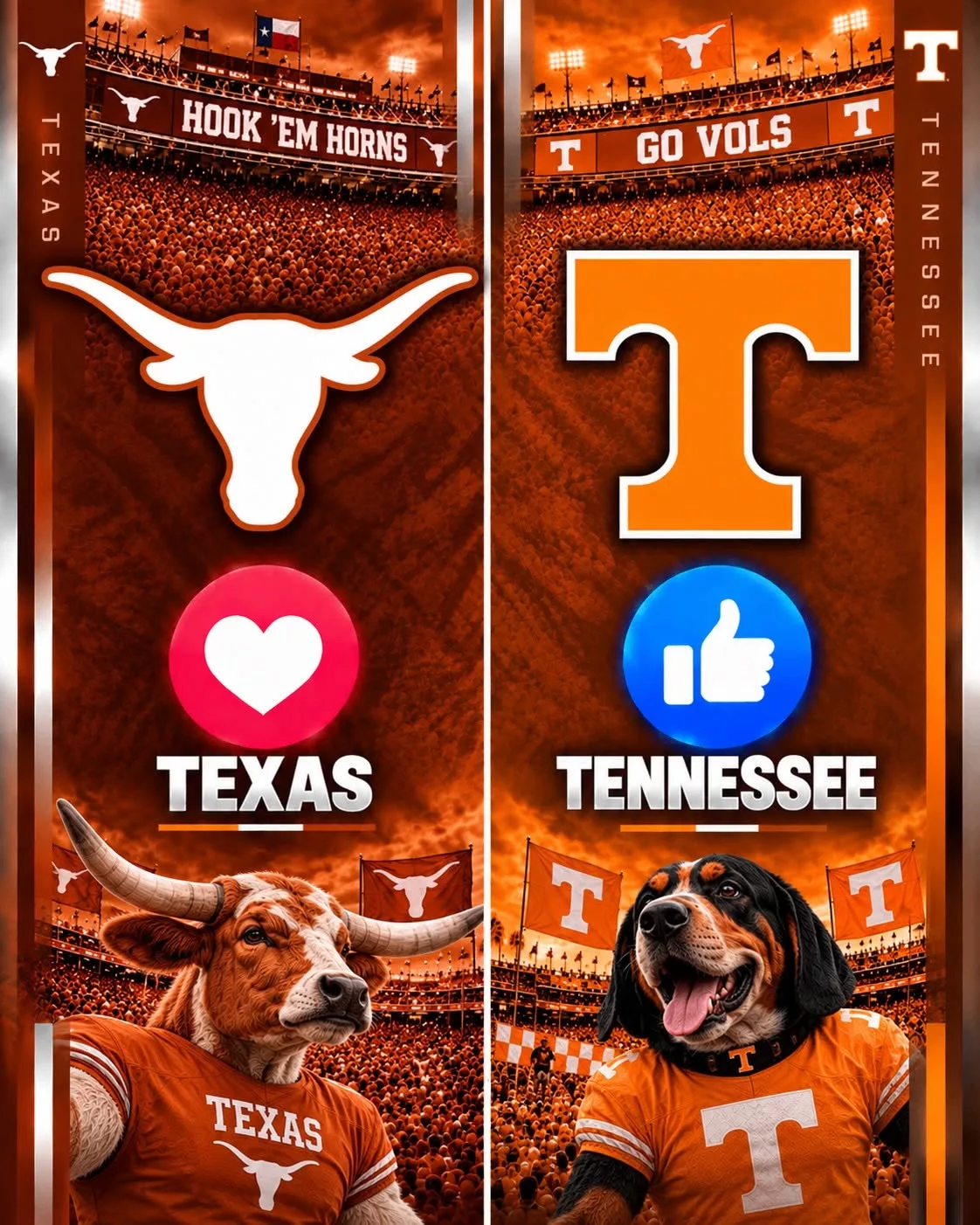 Cover Image for 🚨🏈 “CANCEL YOUR SATURDAY PLANS — GAME TIME CONFIRMED” TEXAS vs. TENNESSEE — THE COUNTDOWN TO A HEATED SEC SHOWDOWN IS ON! 🔥🤘⚔️🍊