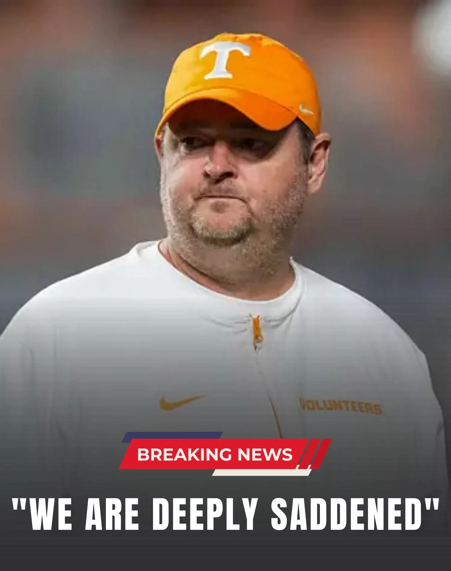Cover Image for 30 minutes ago : Tennessee Volunteers Football head coach Josh Heupel somberly confirmed that a key player was involved in an accident on the way to the morning practice while the team was preparing for their upcoming game against the Texas Longhorns.