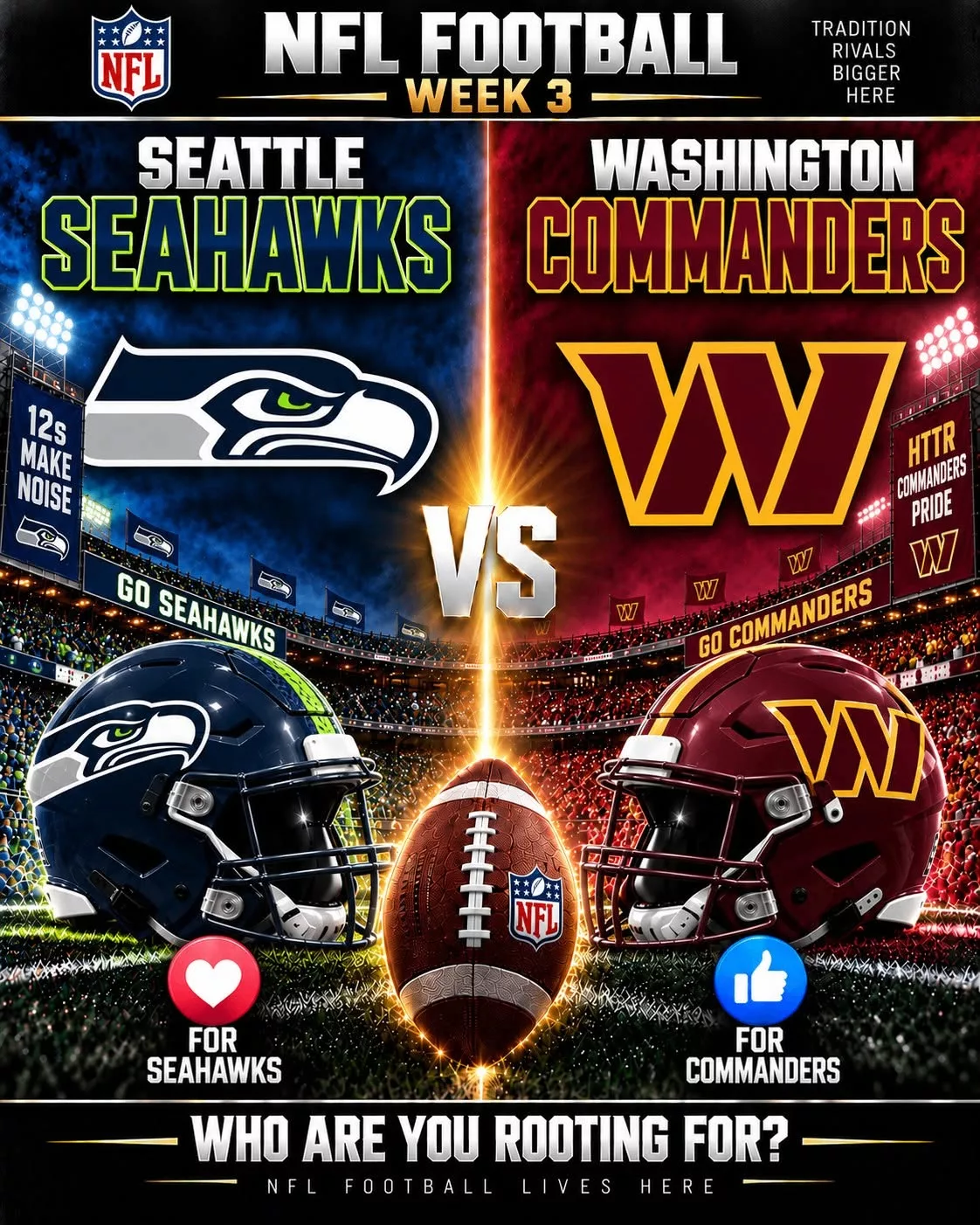 Cover Image for 🚨🏈 OFFICIALLY CONFIRMED: SEATTLE SEAHAWKS vs. WASHINGTON COMMANDERS — NFL WEEK 3 HAS BEEN SUDDENLY RESCHEDULED! FANS NEED TO UPDATE THEIR PLANS NOW! 🔥