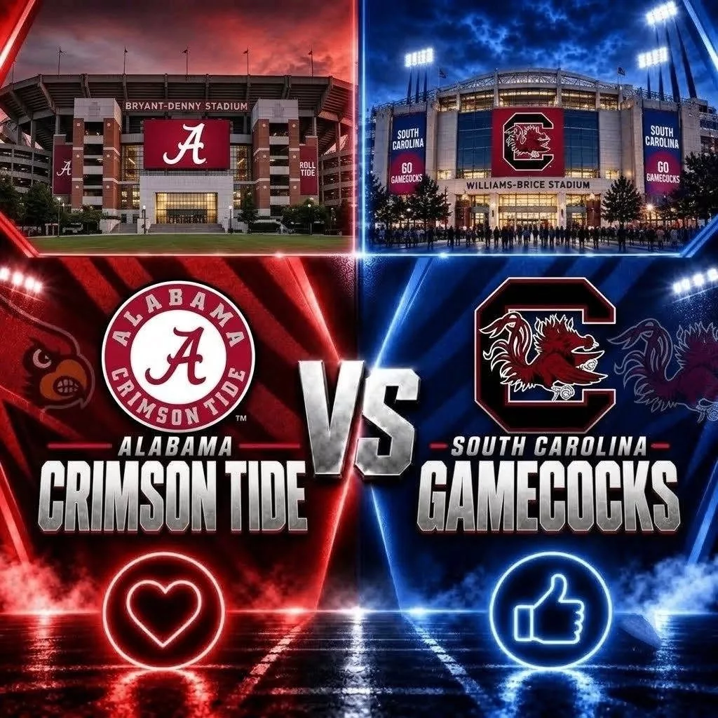 Cover Image for 🚨 GAME TIME MOVED: Alabama Crimson Tide vs. South Carolina Gamecocks Rescheduled — Important Info Below 👇