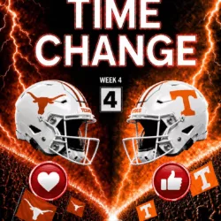 🚨🏈 TIME UPDATE: Texas Longhorns vs. Tennessee Volunteers Broadcast Has Been Rescheduled — Here’s What Fans Need to Know