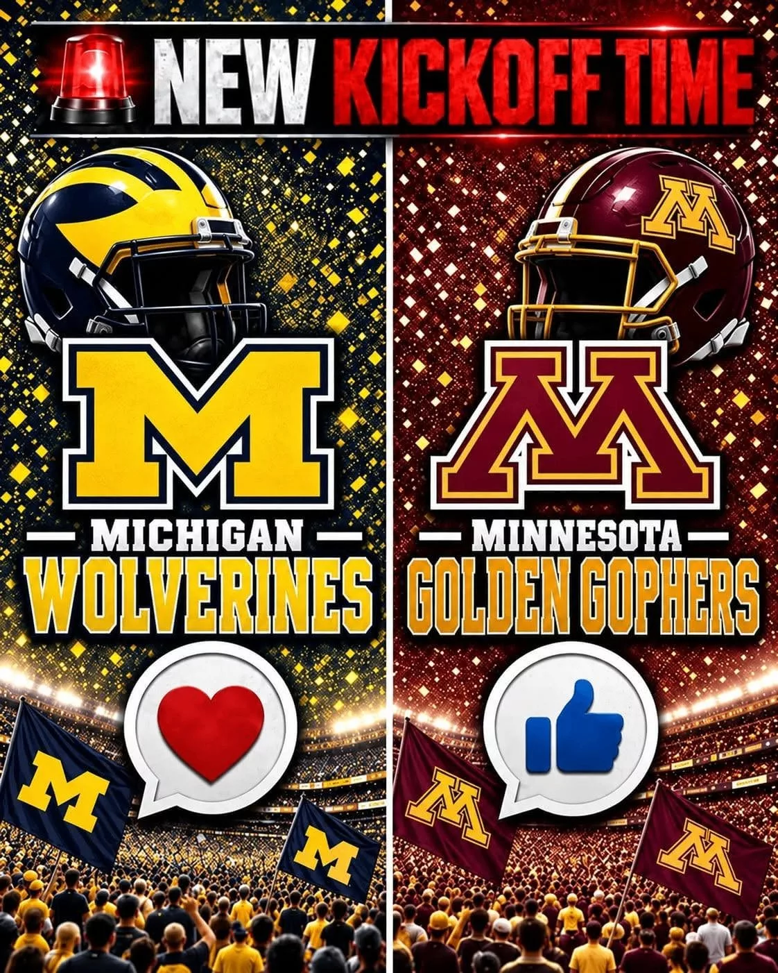 π¨ PRIME-TIME SHOWDOWN: A major last-minute change to the broadcast schedule has just been announced, and fans of both the Michigan Wolverines and the Minnesota Golden Gophers need to pay close attention!