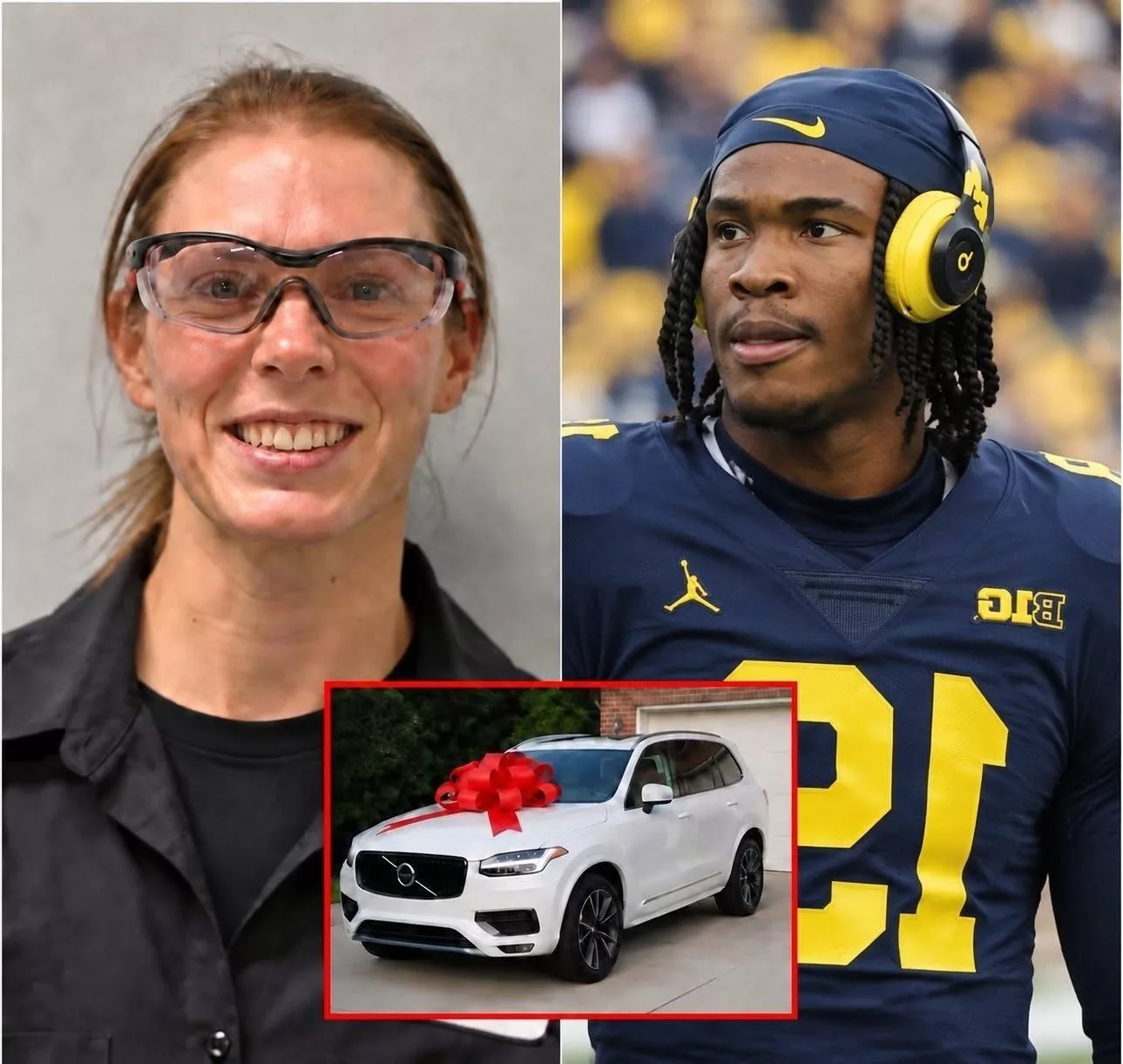 Cover Image for BREAKING NEWS: A poor stadium maintenance worker at Michigan Stadium helped Bryce Underwood repair his torn jersey during practice — and the next morning, a white pickup truck appeared in front of her house!