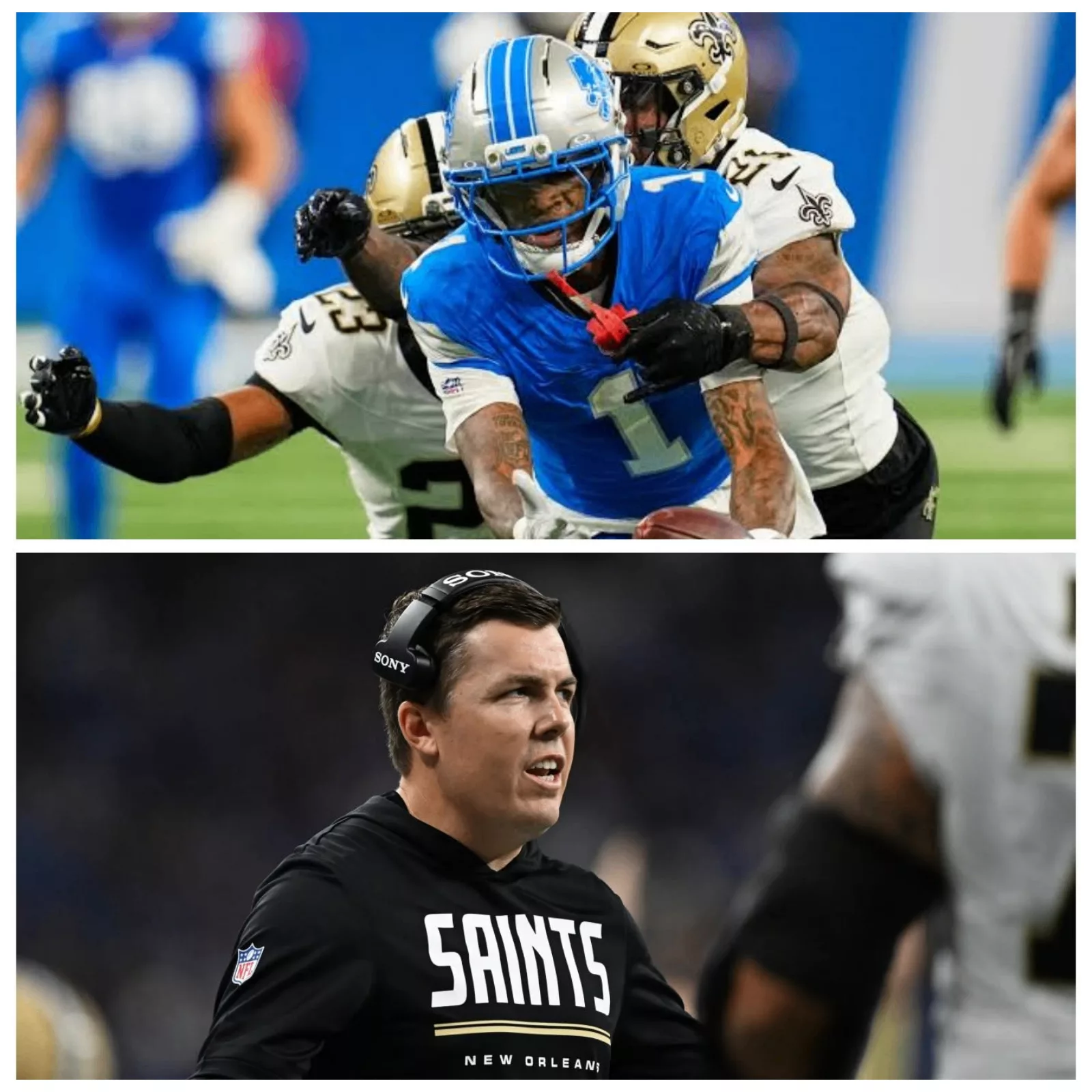 Cover Image for BREAKING NEWS: New Orleans Saints head coach Kellen Moore’s postgame gesture toward the Detroit Lions players following his team’s heartbreaking 31–30 defeat has gone viral on social media.
