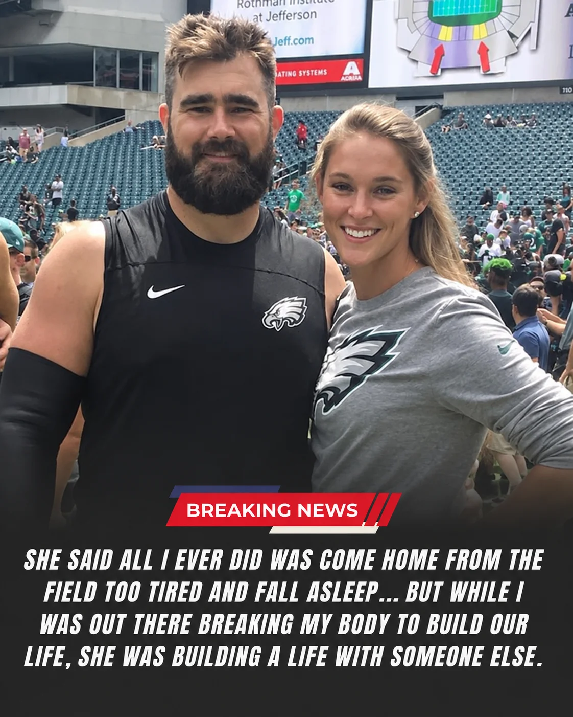 Cover Image for 🚨 BREAKING: Former Philadelphia Eagles star has filed a shocking lawsuit against his wife after a routine blood test ahead of their child’s surgery unexpectedly revealed he is not the biological father of any of the children in their family.