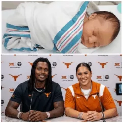 Texas Longhorns star CJ Baxter, the former running back, and his girlfriend Mia Scott have sent the football world into a frenzy with a heart-warming announcement — they have welcomed a new member into their family! But what truly had Longhorns fans buzzing wasn’t just the happy news, it was the baby’s name! 🏈👶