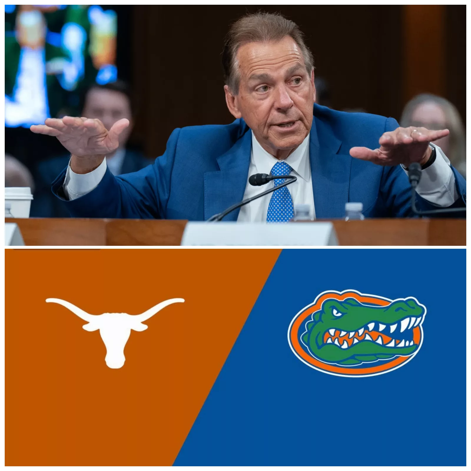 Cover Image for Nick Saban offered a bold analysis and score prediction ahead of the Florida Gators vs. Texas Longhorns game…