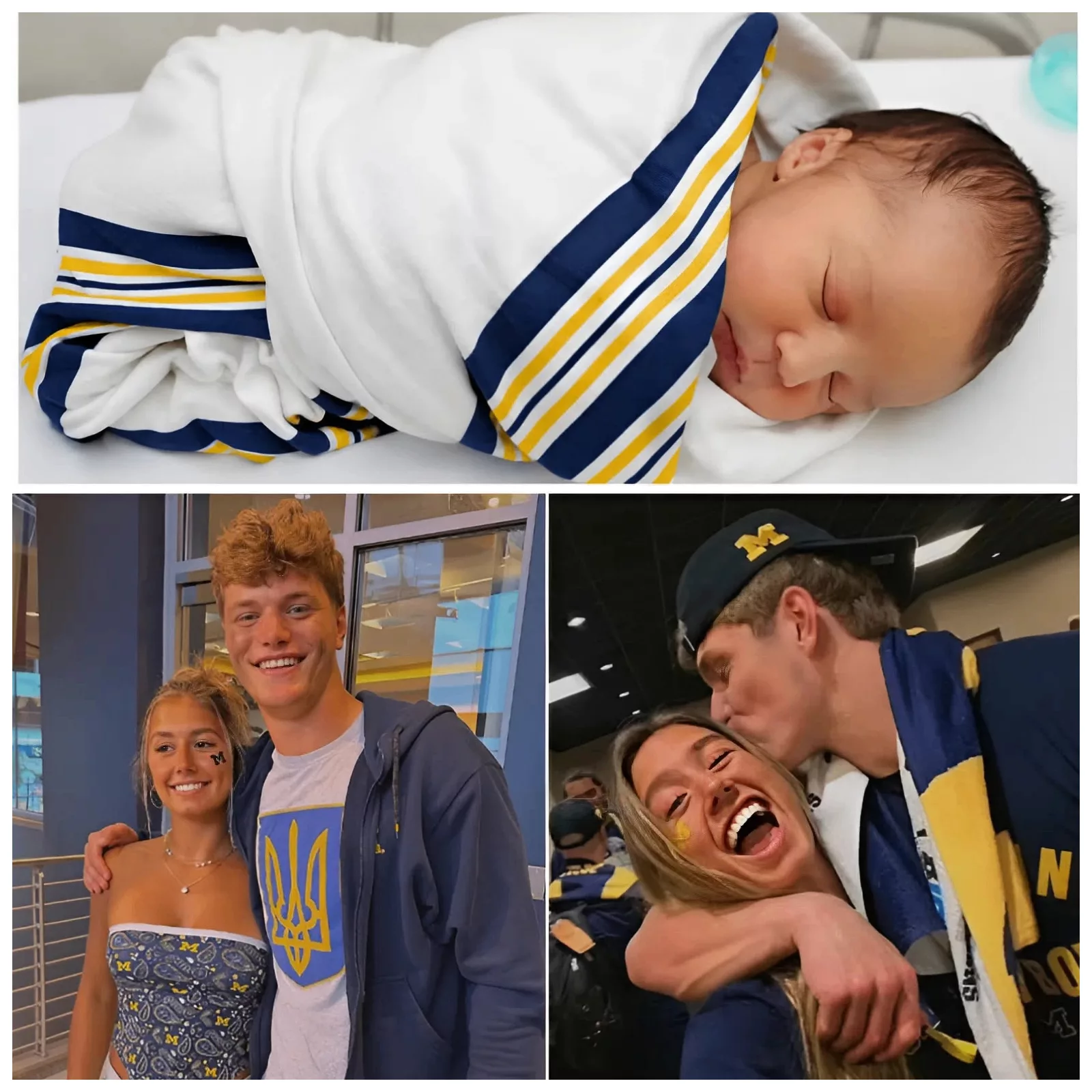 Cover Image for Former Michigan Wolverines star J.J. McCarthy and his family have sent the football world into a frenzy with a heart-warming announcement — they have welcomed a new member into their family!