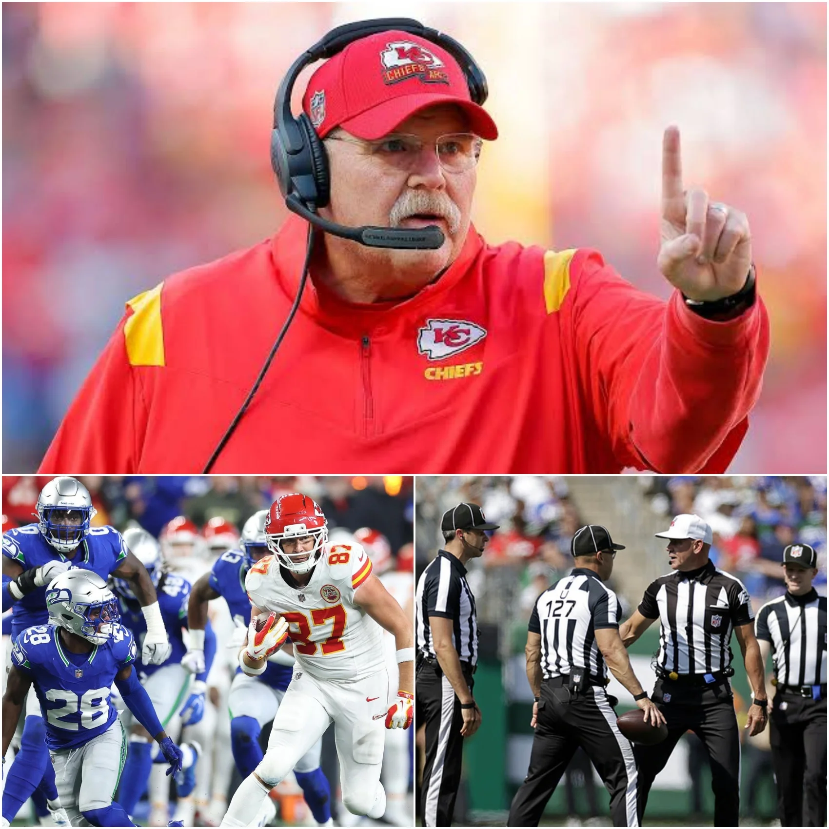 Cover Image for 🚨 BREAKING NEWS: Andy Reid’s Four-Word Message Takes Center Stage Amid Officiating Controversy After Kansas City Chiefs’ Crushing 20–3 Loss to Seattle Seahawks