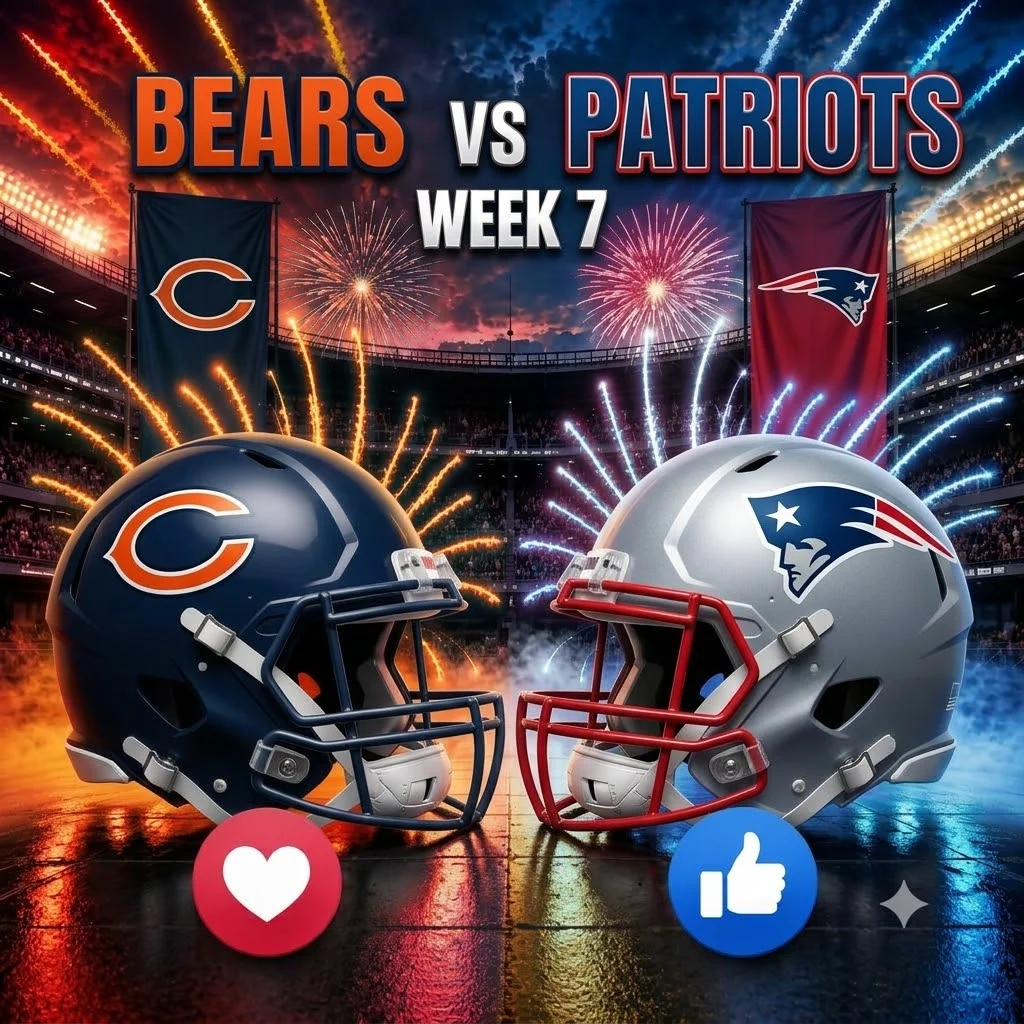 Cover Image for 🚨🏈 BREAKING NFL SCHEDULE UPDATE: Chicago Bears vs. New England Patriots — Kickoff Time Confirmed as Thursday Night Showdown Takes Center Stage!