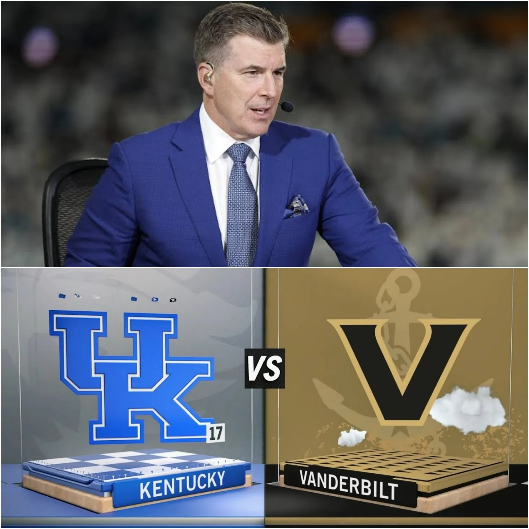 Cover Image for 🏈🔥 Kentucky vs. Vanderbilt: Rece Davis in the Spotlight as Bold Score Predictions Fuel Debate Ahead of Massive SEC Showdown!