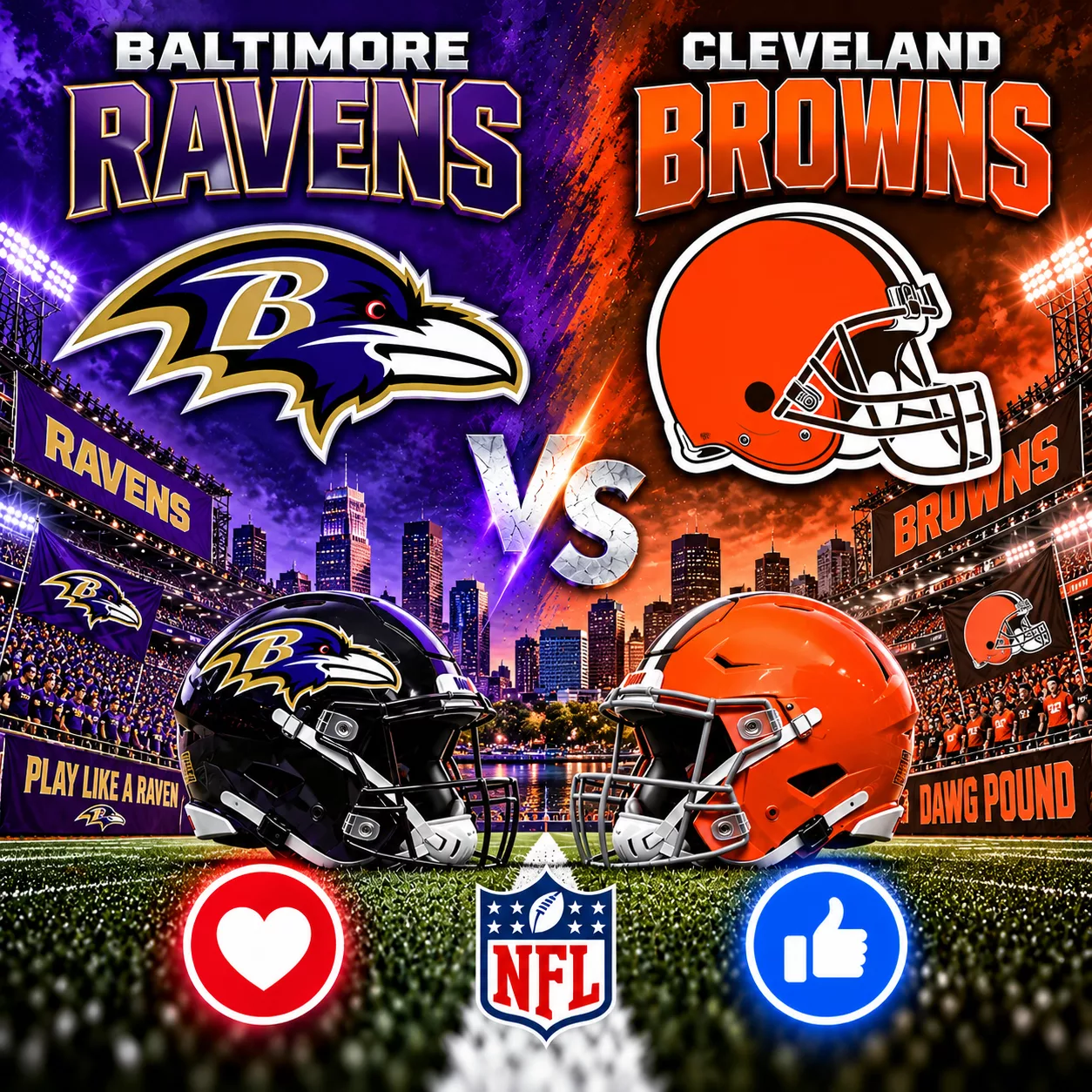 Cover Image for 🚨 GAME TIME UPDATE: Baltimore Ravens vs. Cleveland Browns — Important NFL Kickoff, Broadcast and AFC North Showdown Information Below!