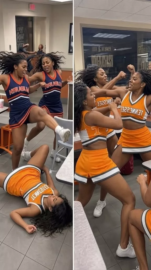 Cover Image for 🚨 TENNESSEE VOLUNTEERS vs. AUBURN TIGERS fans were involved in a violent brawl, throwing punches, pulling hair, and tearing clothes during a chaotic fight inside a Whataburger