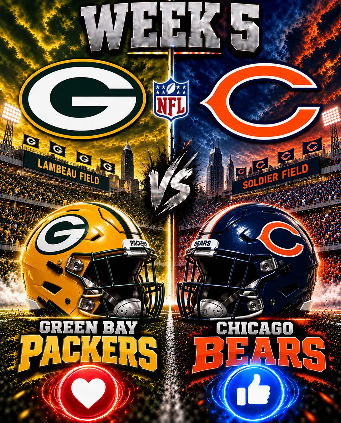 Cover Image for CONFIRMED: GREEN BAY PACKERS VS. CHICAGO BEARS GAME OFFICIALLY RESCHEDULED AMID MASSIVE NFC NORTH PRIME-TIME SHAKEUP