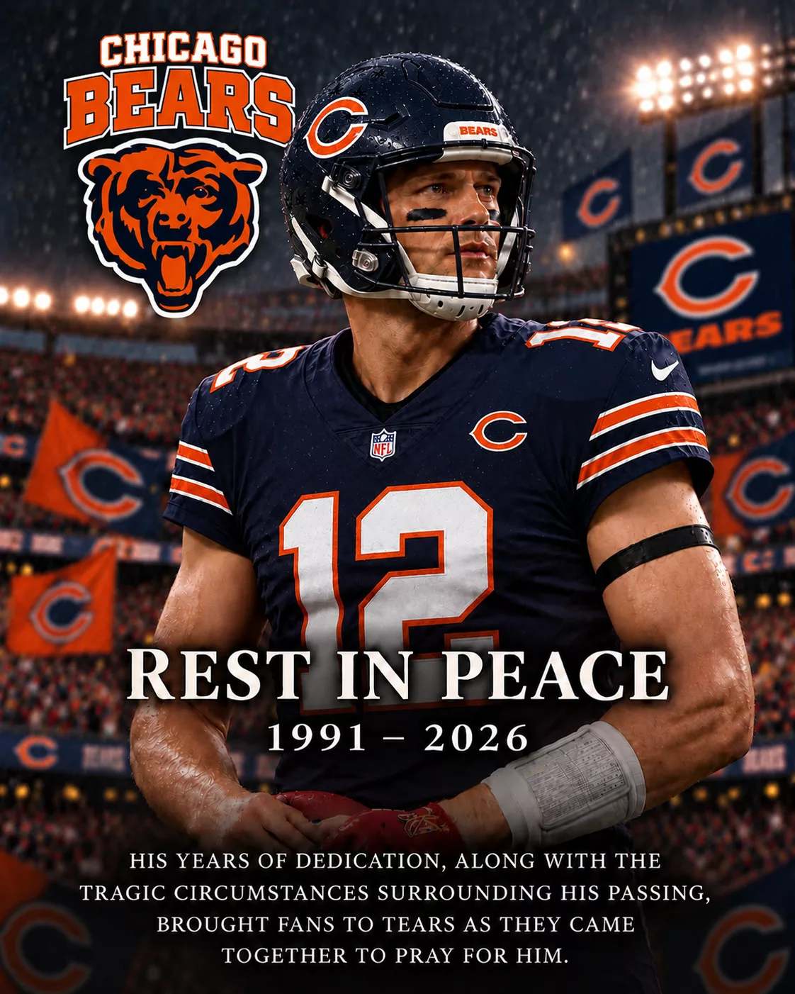 Cover Image for 💔 SAD NEWS: Former Chicago Bears Football Star Dies at Just 35 in Heartbreaking Tragedy — Leaving Behind His Newlywed Wife and 5-Year-Old Child