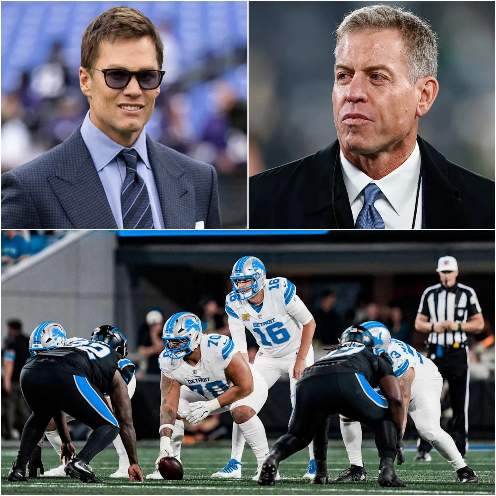 Cover Image for 🚨 TROY AIKMAN INFURIATES DETROIT LIONS FANS AFTER HARSH COMMENTS ABOUT 26–32 LOSS TO CAROLINA PANTHERS — THEN TOM BRADY FIRES BACK WITH SEVEN WORDS