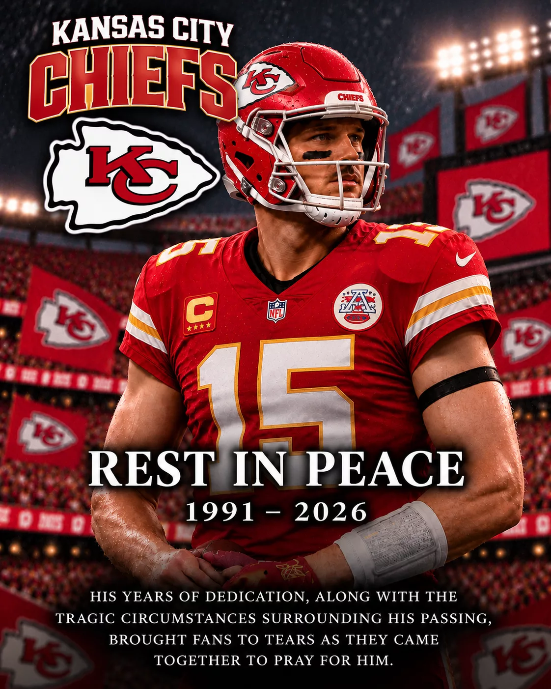 Cover Image for 💔 SAD NEWS: Heartbreaking Kansas City Chiefs Story — Former Football Star’s Life Cut Short at Just 35, Leaving Behind His Newlywed Wife and 5-Year-Old Child