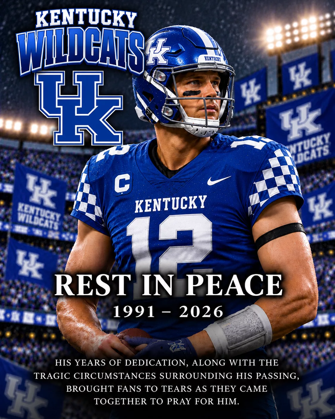 Cover Image for 💔 SAD NEWS: A Heartbreaking Kentucky Wildcats Story — Former Football Star’s Life Cut Short at Just 35, Leaving Behind His Newlywed Wife and 5-Year-Old Child