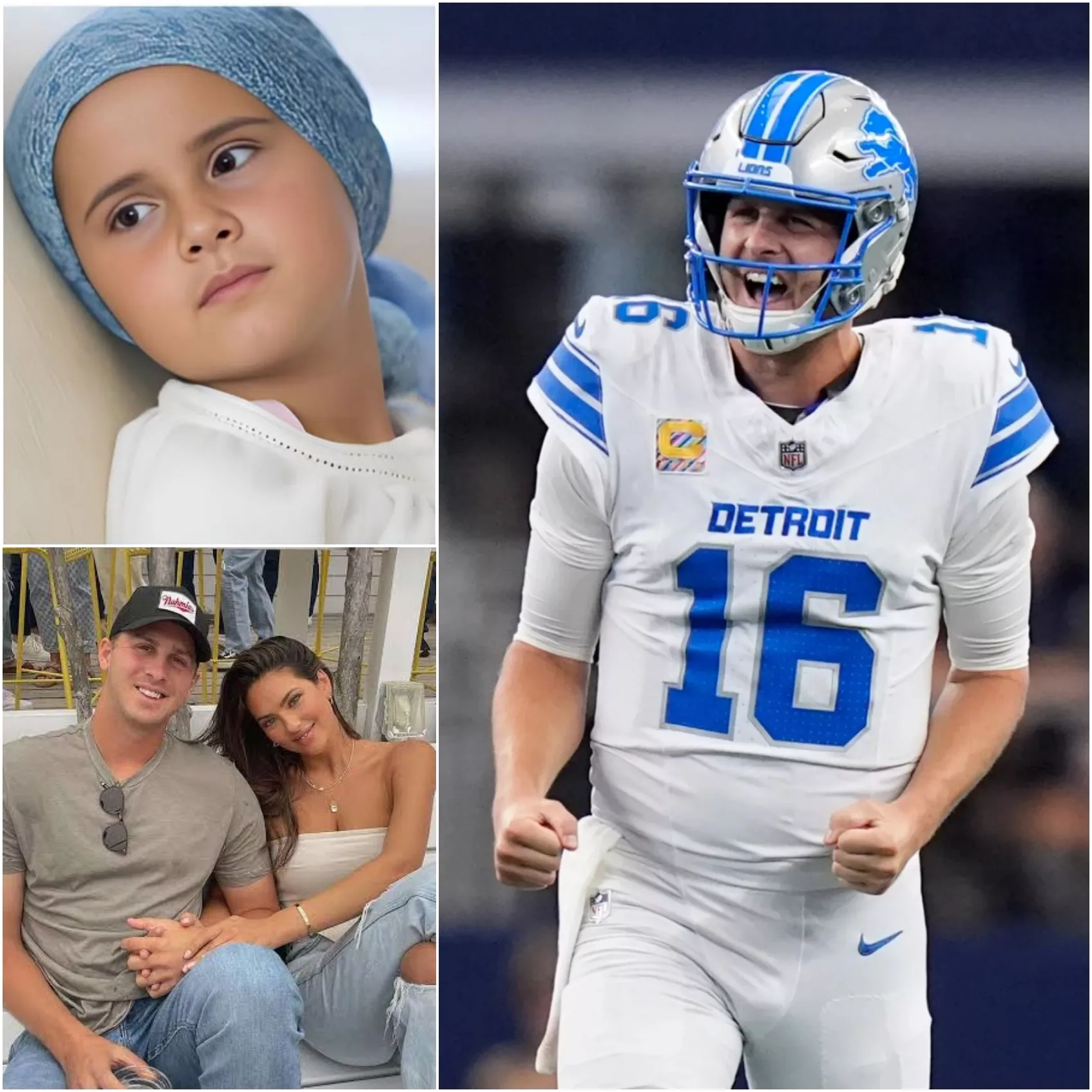 Cover Image for πβ€οΈ HEARTWARMING STORY: An 8-Year-Old Boy Battling a Malignant Brain Tumor Had One Final Wish β But What Detroit Lions Quarterback Jared Goff and His Wife Christen Harper Did Next Left an Entire Hospital in Tears