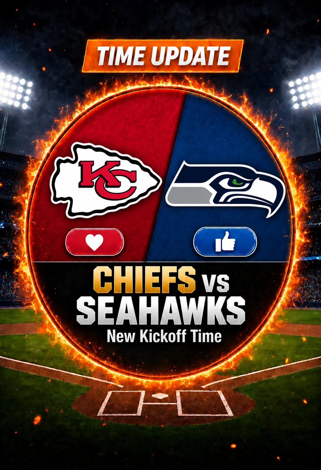 Cover Image for 🏈🔥 TIME UPDATE: Kansas City Chiefs vs. Seattle Seahawks at Lumen Field — Official Kickoff Time Confirmed for Blockbuster Sunday Night Football Showdown!