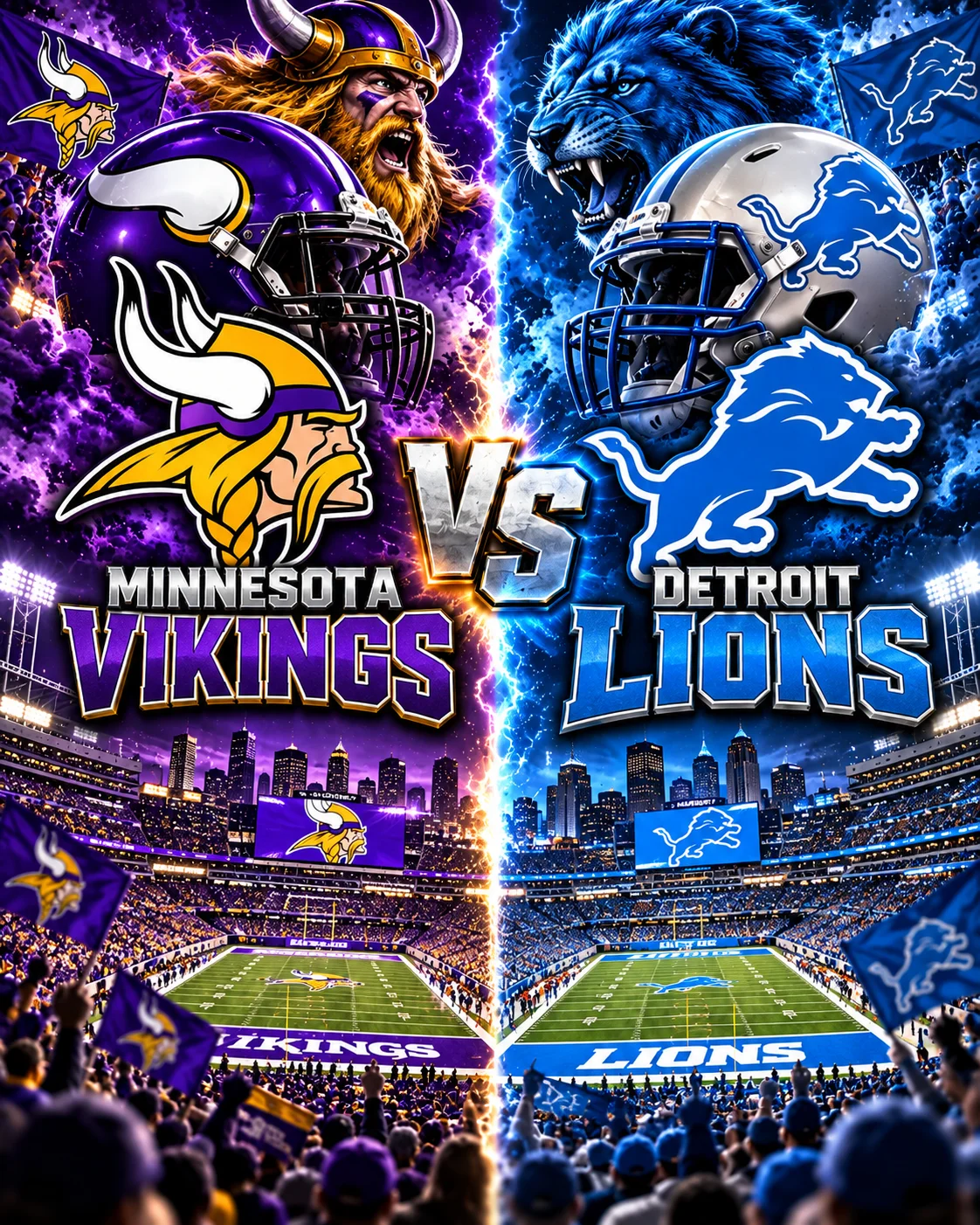 Cover Image for 🔥 “CANCEL YOUR SUNDAY PLANS!” — NFL DROPS A SCHEDULE BOMB: MINNESOTA VIKINGS vs. DETROIT LIONS Set to Shake the Season! 🏈🚨