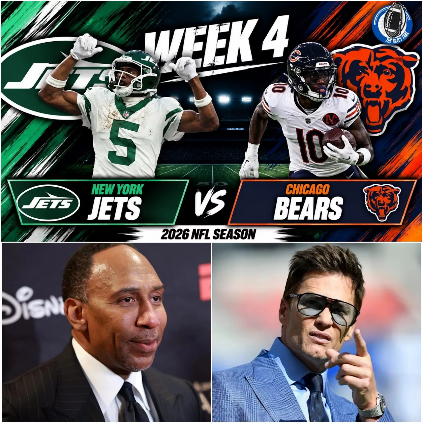 Cover Image for 🚨 “SIT DOWN. AND BE QUIET, STEPHEN A.” — TOM BRADY FIRES BACK AS BEARS–JETS DEBATE ERUPTS