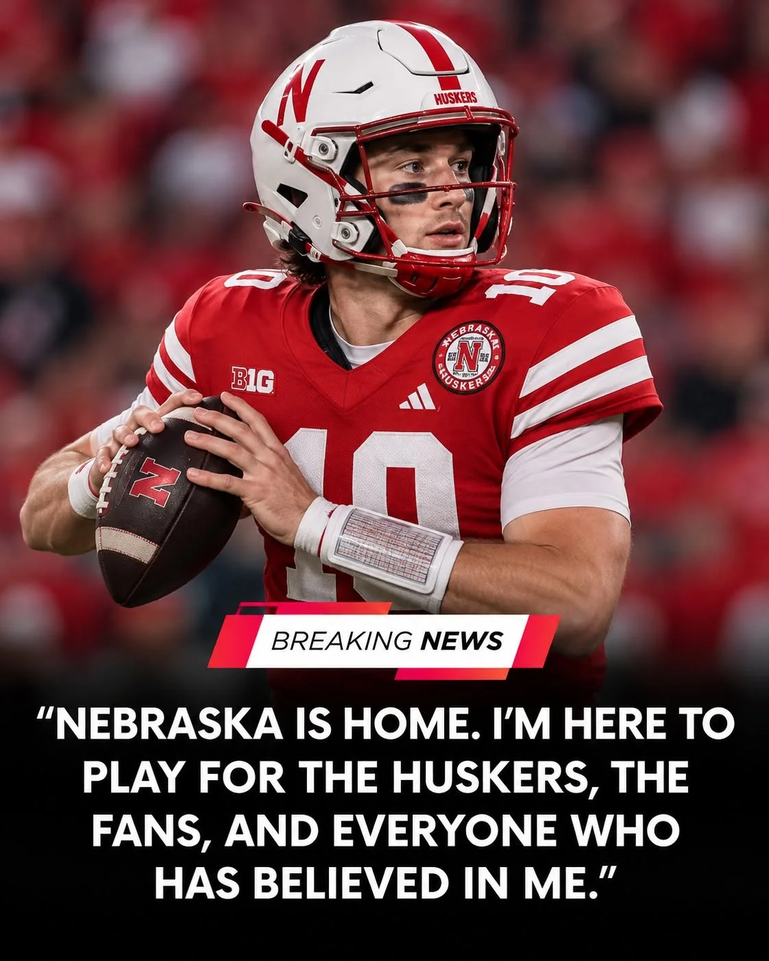 Cover Image for 🔥 BREAKING NEWS: After discovering his future with the program was under discussion, Nebraska Cornhuskers quarterback Anthony Colandrea told the coaching staff he’d turn down bigger NIL opportunities just to stay with Nebraska. But what the Cornhuskers told him next… left everyone stunned.