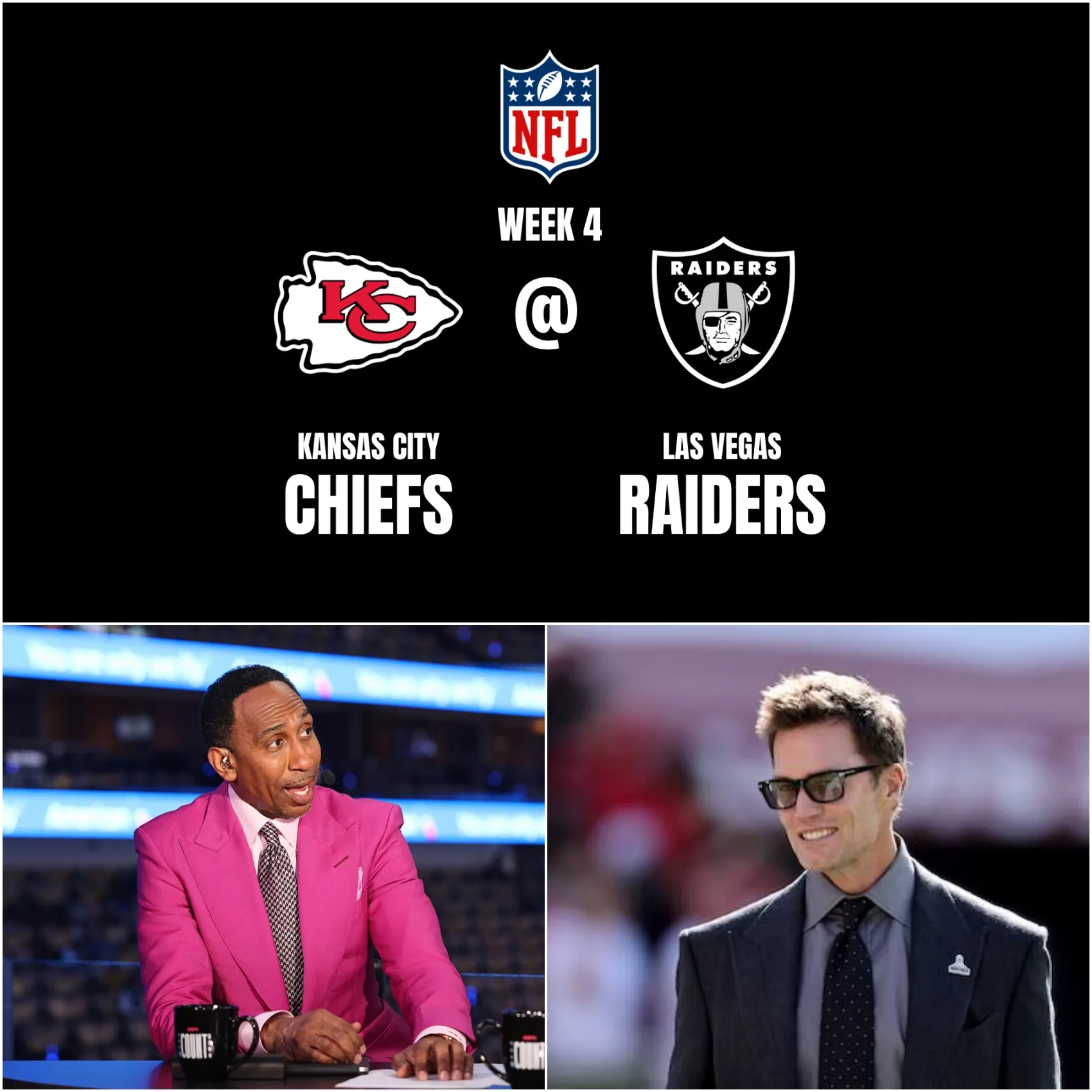 Cover Image for 🚨 “SIT DOWN. AND BE QUIET, STEPHEN A.” — TOM BRADY FIRES BACK AS CHIEFS–RAIDERS DEBATE ERUPTS
