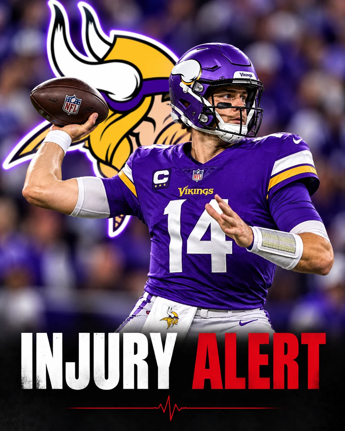 Cover Image for 🚨🏈 BREAKING: Minnesota Vikings Star’s Season Comes to a Devastating End Following a Serious Injury During Practice — Heartbreaking News Shakes Vikings Nation!