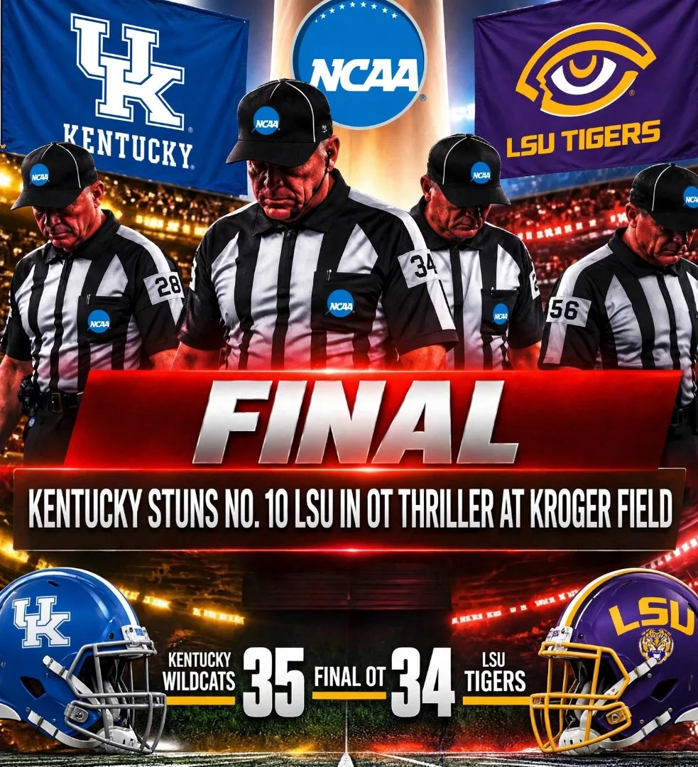 Cover Image for SEC OFFICIATING BOMBSHELL: Referees Reportedly Face Disciplinary Review After Kentucky–LSU Thriller as Wildcats’ Dramatic 35–34 Victory Sparks Fierce Controversy Across the Conference! 🏈😱