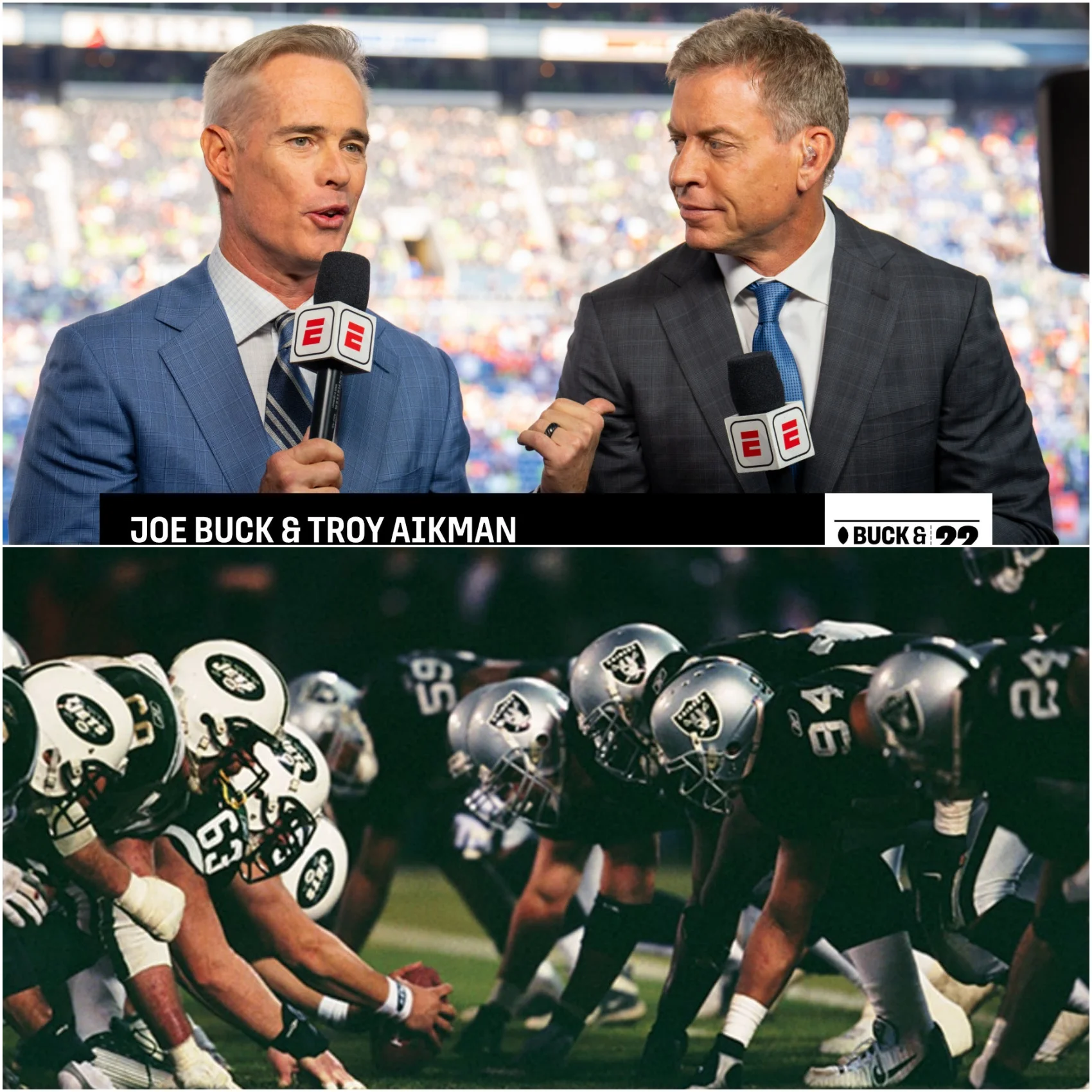 Cover Image for 🏈🔥 BREAKING NEWS: Troy Aikman and Joe Buck Spark Excitement Among Las Vegas Raiders and New York Jets Fans — One Bold Message Has Both Fan Bases Believing Ahead of Massive NFL Showdown!