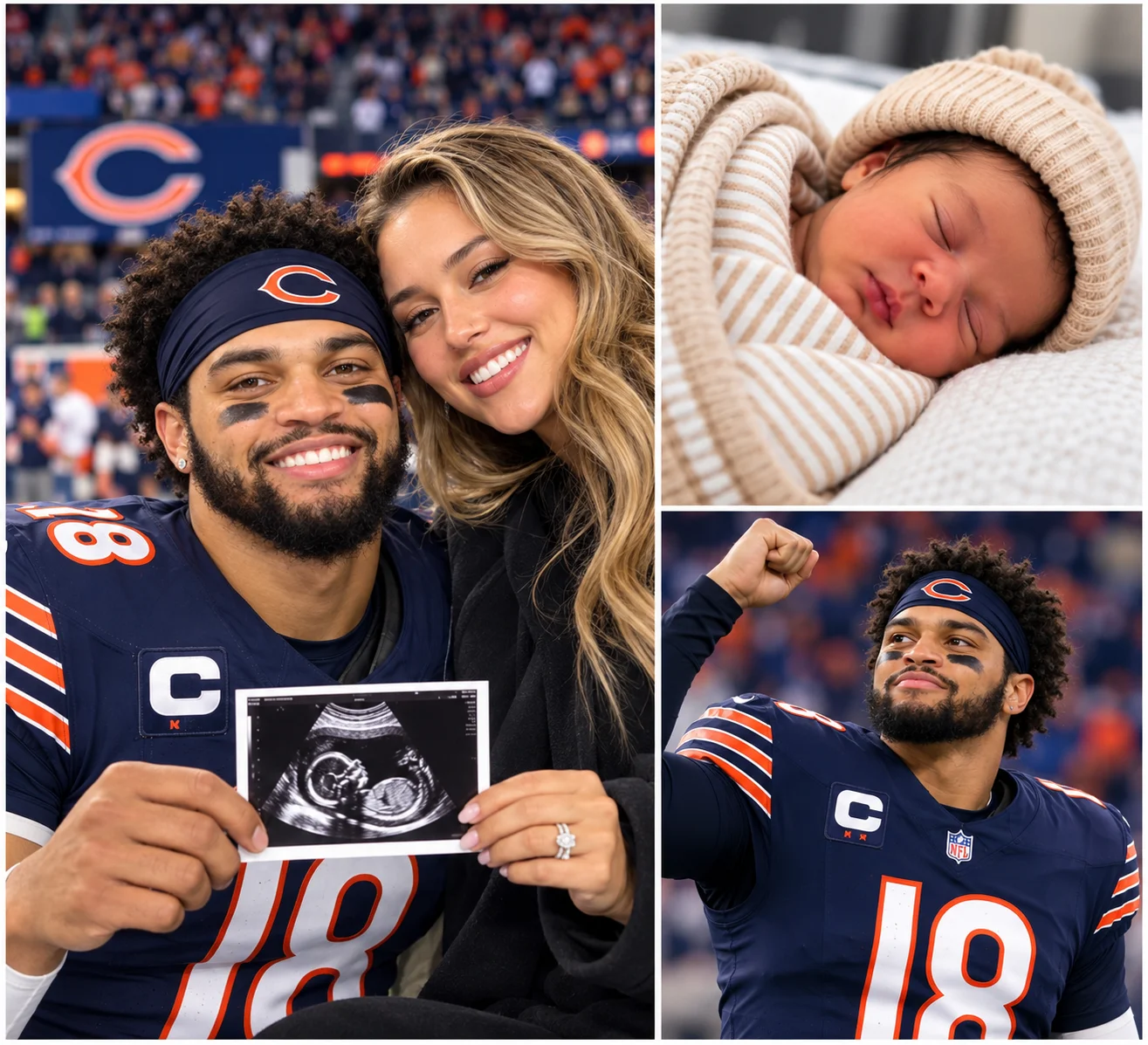 Cover Image for đâ¤ď¸ HEARTWARMING FAMILY STORY: Chicago Bears Superstar Caleb Williams Celebrates a Beautiful New Chapter â And the Babyâs Special Name Carries a Meaning That Touches the Heart
