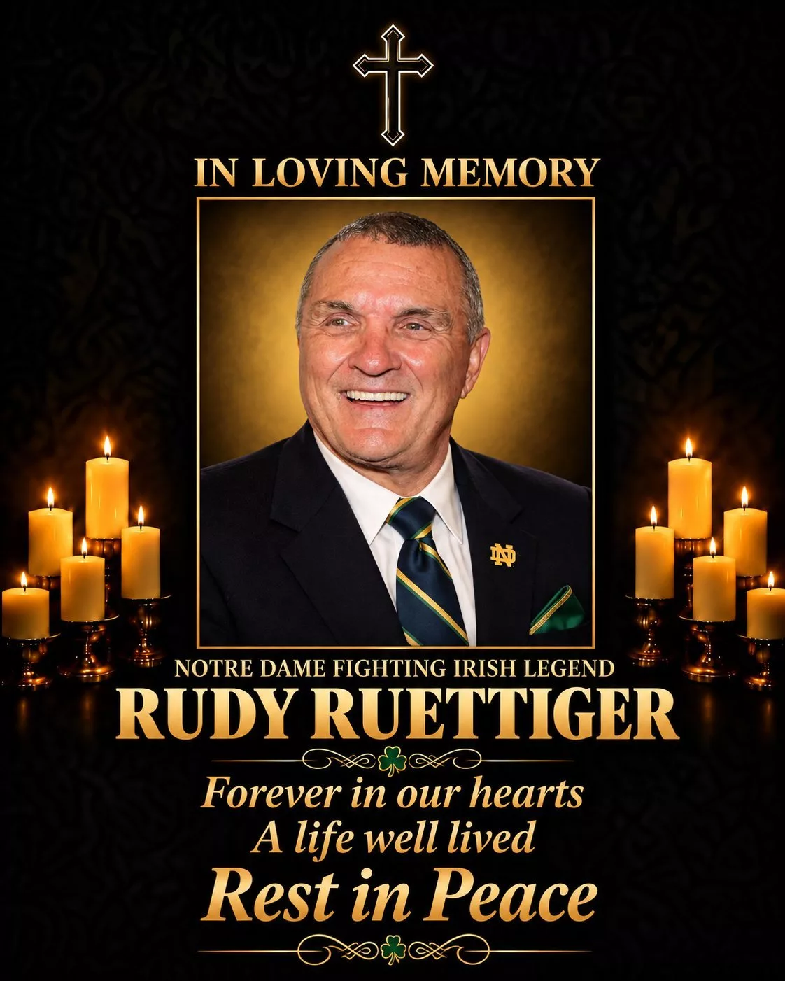 Cover Image for Tragic Loss: The entire family and fans are mourning as they share heartbreaking news about Rudy Ruettiger