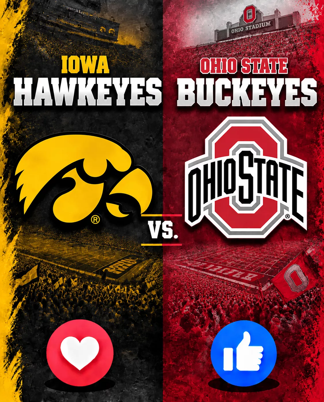 Cover Image for GAME TIME MOVED: IOWA HAWKEYES VS. OHIO STATE BUCKEYES BIG TEN SHOWDOWN RESCHEDULED — IMPORTANT INFO BELOW