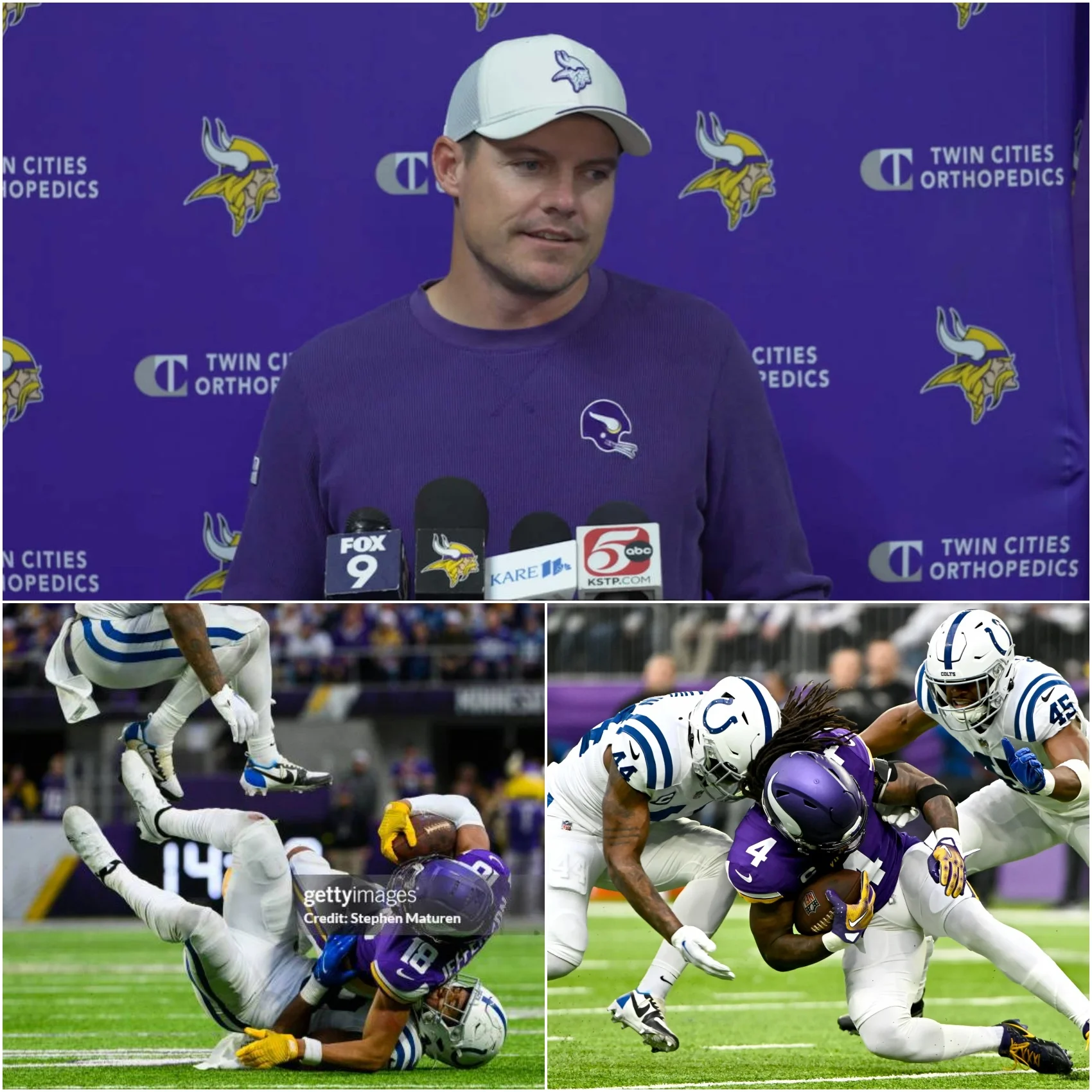 Cover Image for 🚨 BREAKING NEWS: Vikings Coach Kevin O’Connell Delivers Explosive Officiating Criticism After Minnesota’s 16–10 Victory Over Indianapolis Colts — “Winning Doesn’t Mean We Should Ignore What Happened!” 🏈🔥