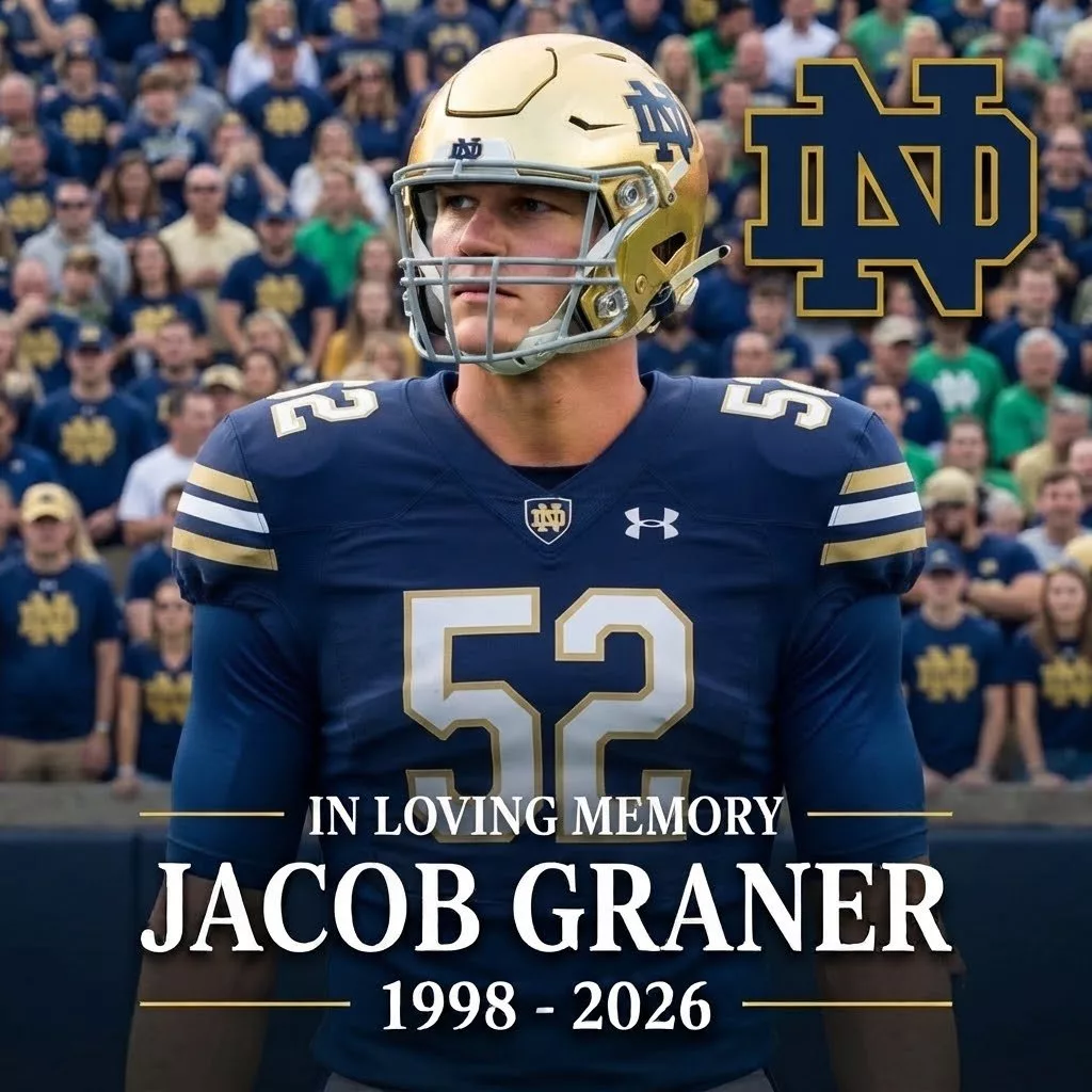 Cover Image for NOTRE DAME FIGHTING IRISH MOURN THE TRAGIC PASSING OF BELOVED TEAM MEMBER JACOB FRANER AT AGE 28