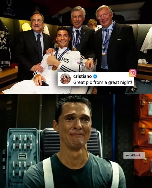 Cover Image for 🚨⚽ UMA ÚNICA FOTO… E QUASE UM SÉCULO DE HISTÓRIA DO FUTEBOL! 👀🔥 Olhe novamente para esta imagem. Quantas conquistas consegue reconhecer? De um lado, Sir Alex Ferguson, o lendário treinador que marcou uma era no Manchester United. Ao seu lado, Carlo Ancelotti, um dos treinadores mais condecorados da história europeia. Depois aparece Cristiano Ronaldo, uma das maiores máquinas goleadoras que o futebol já conheceu e símbolo máximo de Portugal. 🇵🇹🐐 E completando a fotografia, Florentino Pérez, presidente que esteve por trás de algumas das maiores eras do Real Madrid. Quatro nomes. Décadas de troféus. Centenas de momentos históricos. Mas existe um detalhe nesta fotografia que torna tudo ainda mais impressionante… 👀 👇 A história por trás desta imagem é simplesmente surreal!