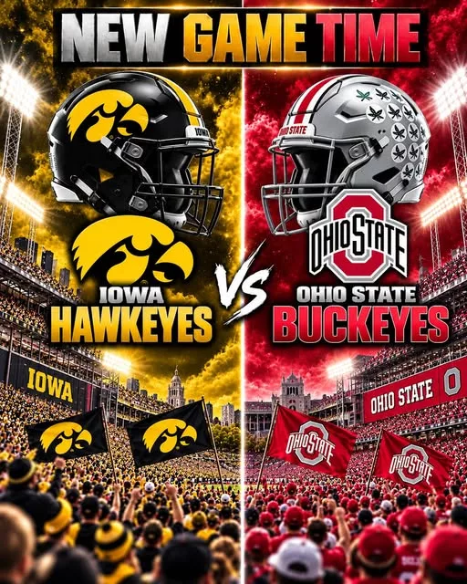 Cover Image for 🚨 “CANCEL YOUR PLANS!” — COLLEGE FOOTBALL DROPS A MASSIVE SCHEDULE UPDATE: IOWA HAWKEYES VS. OHIO STATE BUCKEYES SHOWDOWN IS SET TO SHAKE THE BIG TEN! 🦅🌰🏈🔥