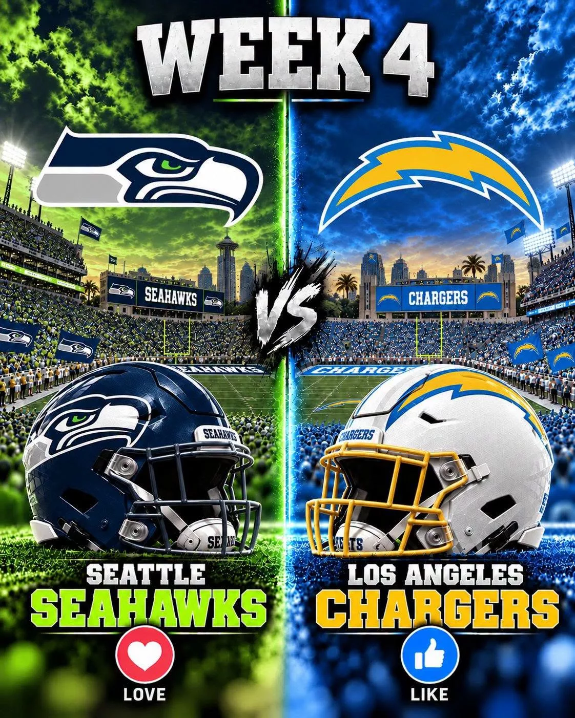 Cover Image for 🔥 “CANCEL YOUR SUNDAY PLANS!” — NFL Drops a Schedule Bomb: Seattle Seahawks vs. Los Angeles Chargers Set to Shake Week 4