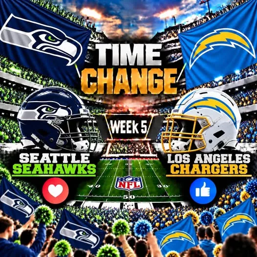 Cover Image for 🚨🏈 TIME UPDATE: SEATTLE SEAHAWKS VS. LOS ANGELES CHARGERS BROADCAST DETAILS ARE SET — HERE’S EVERYTHING FANS NEED TO KNOW