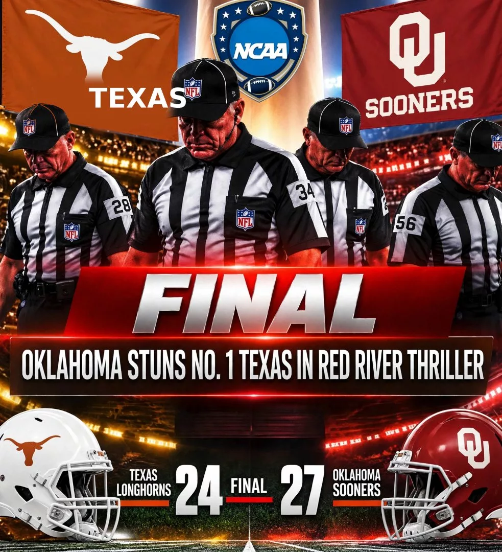 Cover Image for SEC OFFICIATING BOMBSHELL: Referees Reportedly Disciplined After Texas–Oklahoma Rivalry Thriller as Longhorns’ Heartbreaking 24–27 Loss Triggers Widespread Outrage and Conference-Wide Controversy! 🏈🔥