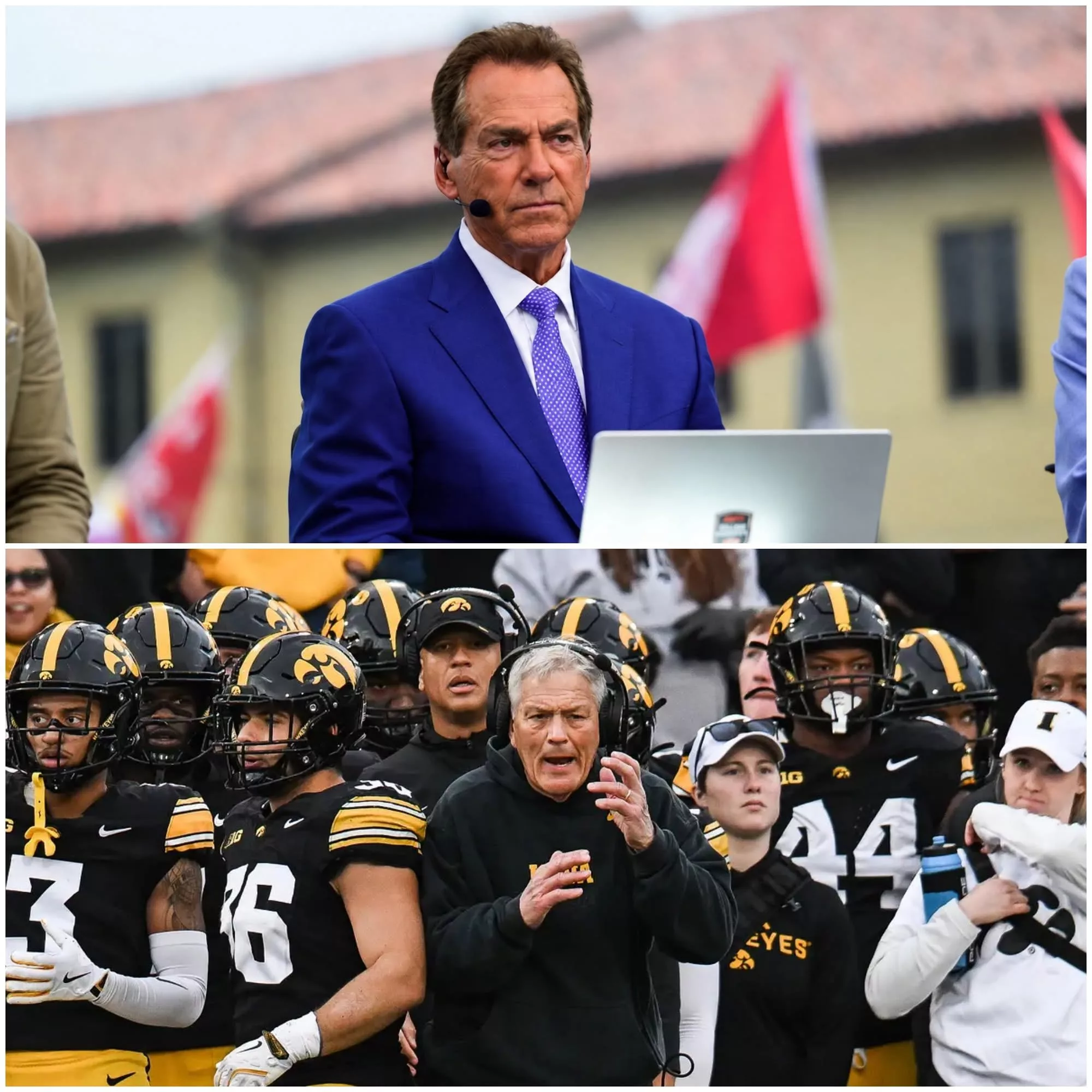 Cover Image for BREAKING NEWS: College football legend Nick Saban delivers an ELEVEN-WORD warning to head coach Kirk Ferentz and the entire Iowa Hawkeyes squad following their heartbreaking 31–14 loss to the Ohio State Buckeyes.