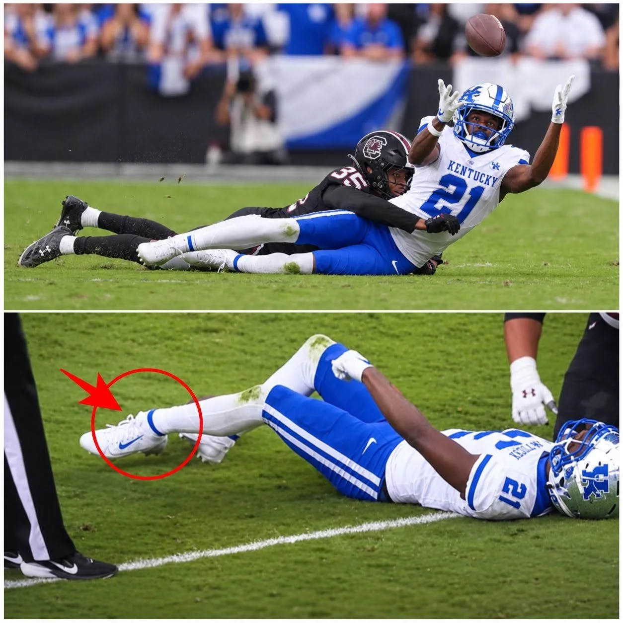 Cover Image for HIP-DROP HORROR: Kentucky Wildcats Player Sent Crashing to Turf in Terrifying Moment