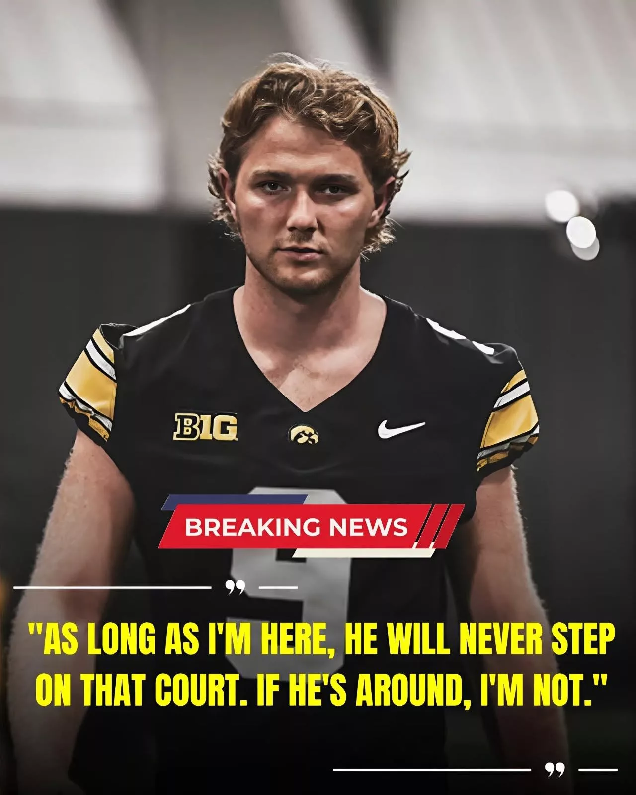 Cover Image for BREAKING NEWS: Hank Brown, star quarterback of the Iowa Hawkeyes Football, has made a shocking declaration: