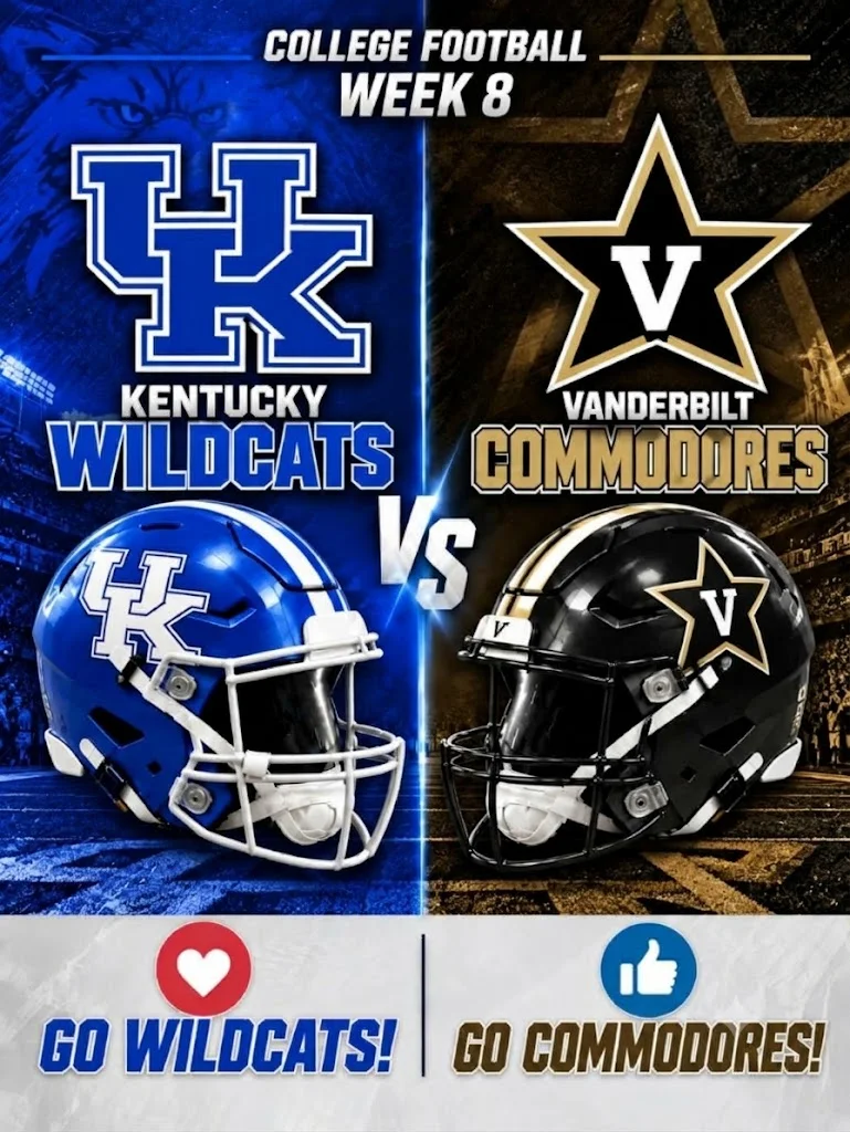 Cover Image for 🚨🏈 “CANCEL YOUR SATURDAY PLANS!” — KENTUCKY WILDCATS VS. VANDERBILT COMMODORES SET FOR EXPLOSIVE SEC SHOWDOWN AS KICKOFF DETAILS TAKE CENTER STAGE!